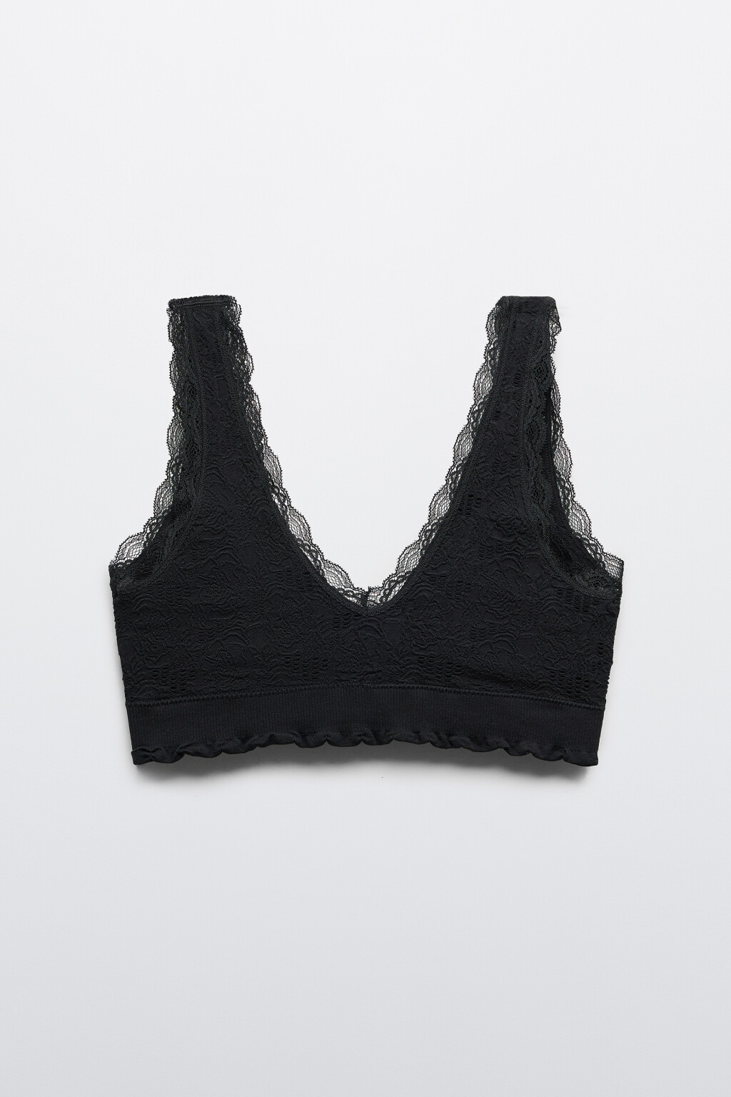 Бюстгальтер-топ кружевной - цвет черный - 5