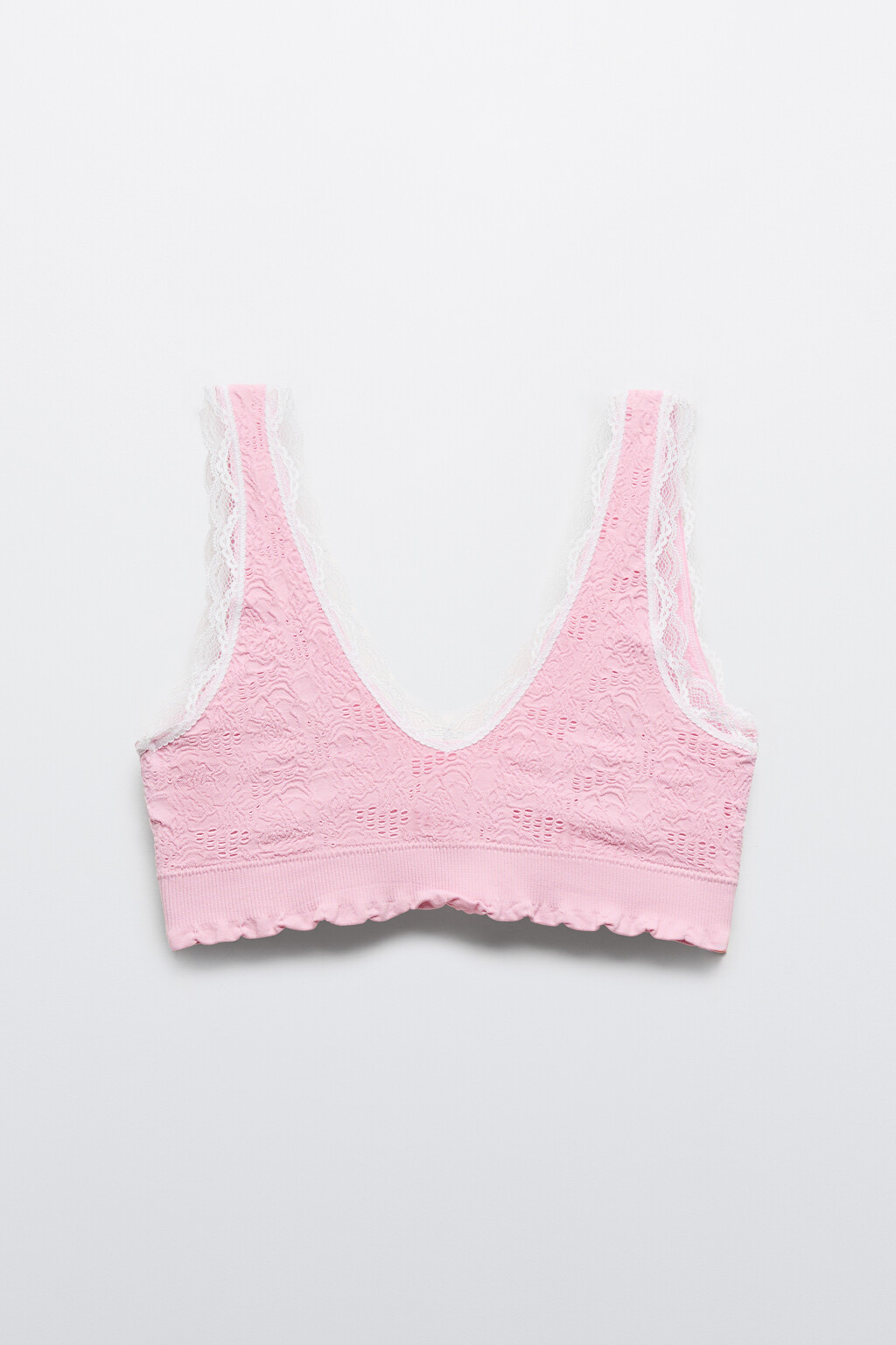 Бюстгальтер-топ кружевной - цвет розовый - 5