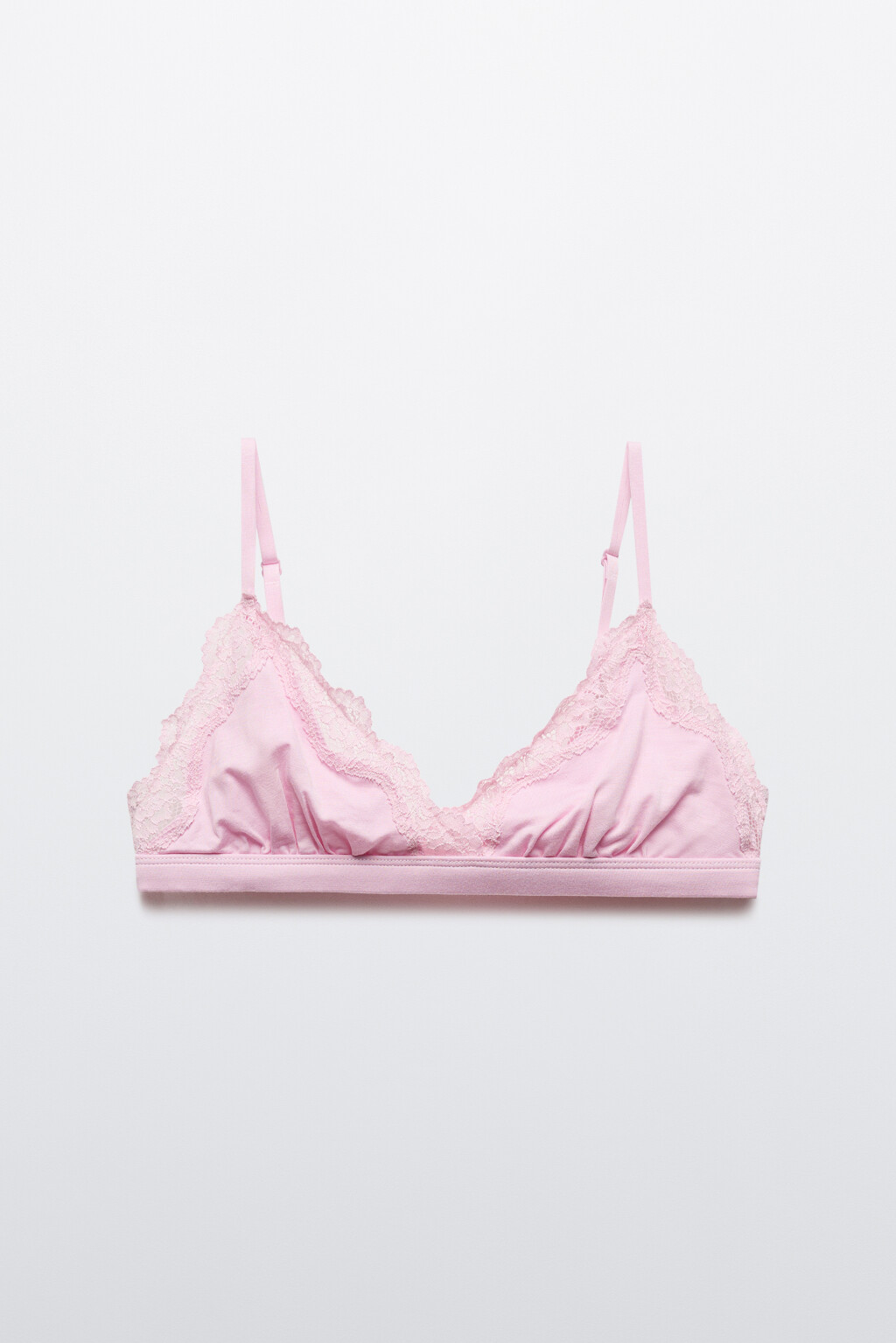 Бюстгальтер-бра с кружевом - цвет розовый - 1