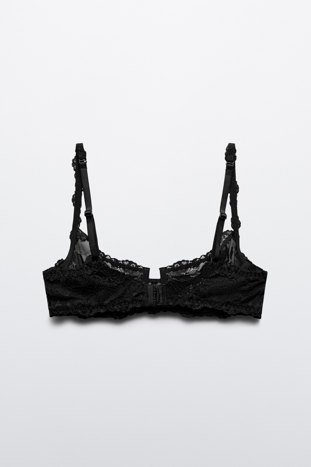 Бюстгальтер-бра кружевной - цвет черный - 2