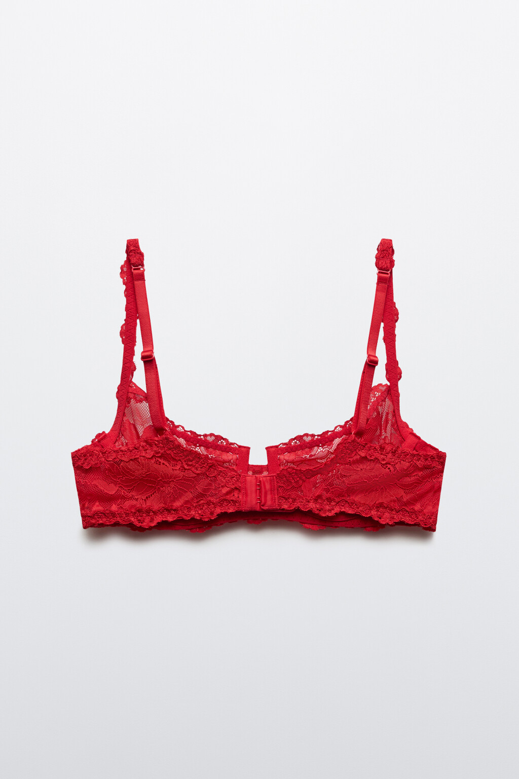 Бюстгальтер-бра кружевной - цвет красный - 2