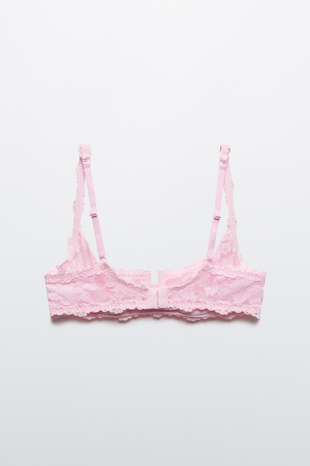 Бюстгальтер-бра кружевной - цвет розовый - 2