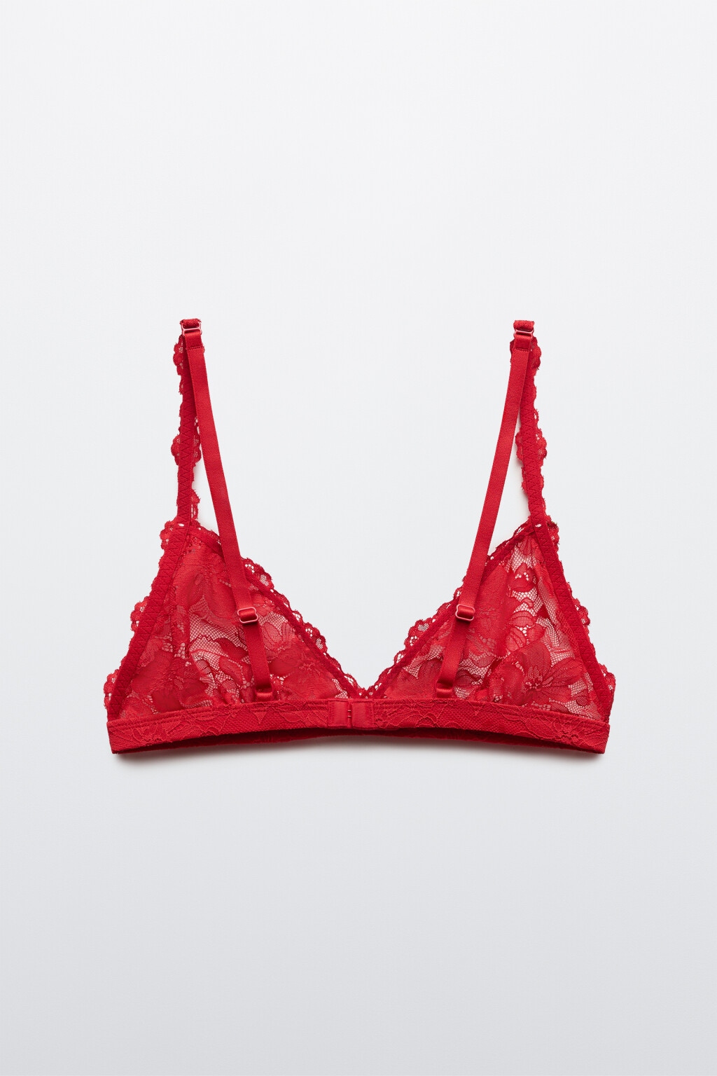 Бюстгальтер-бралетт кружевной - цвет красный - 2