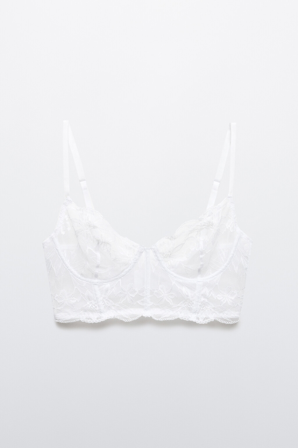 Бюстгальтер-бра кружевной - цвет белый - 6