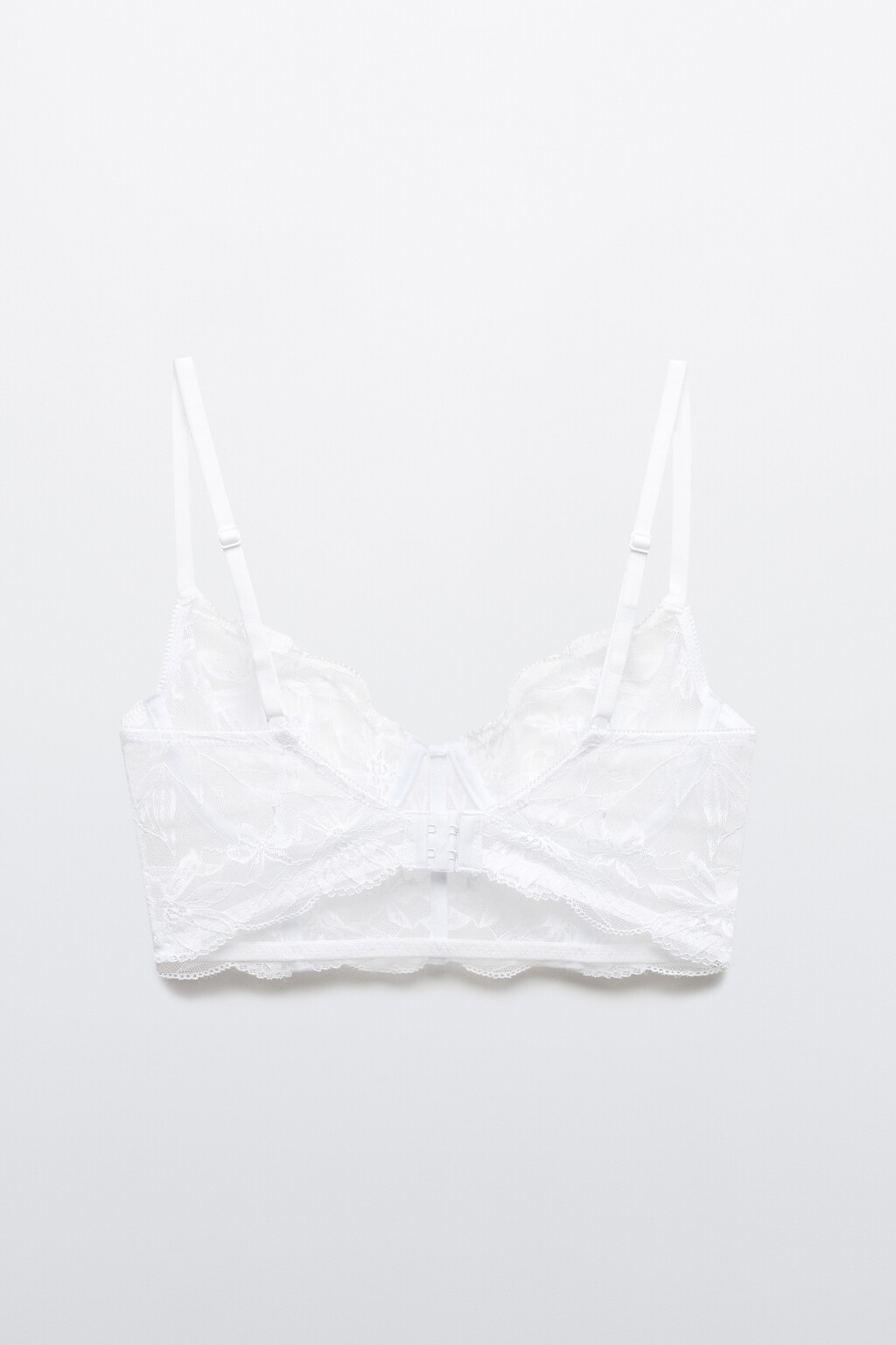 Бюстгальтер-бра кружевной - цвет белый - 7