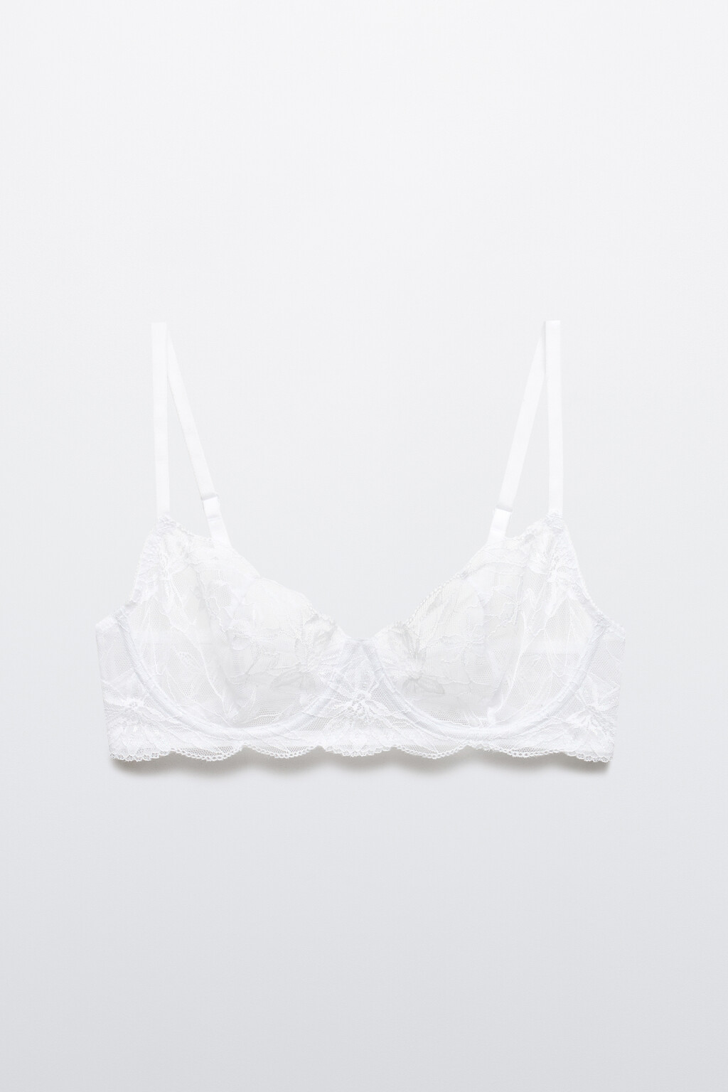 Бюстгальтер-бра кружевной - цвет белый - 5