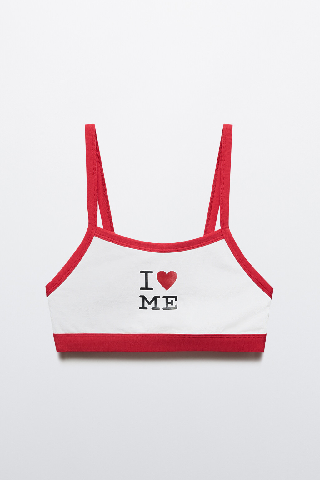 Бюстгальтер-топ с принтом и контрастной окантовкой - цвет белый - 1