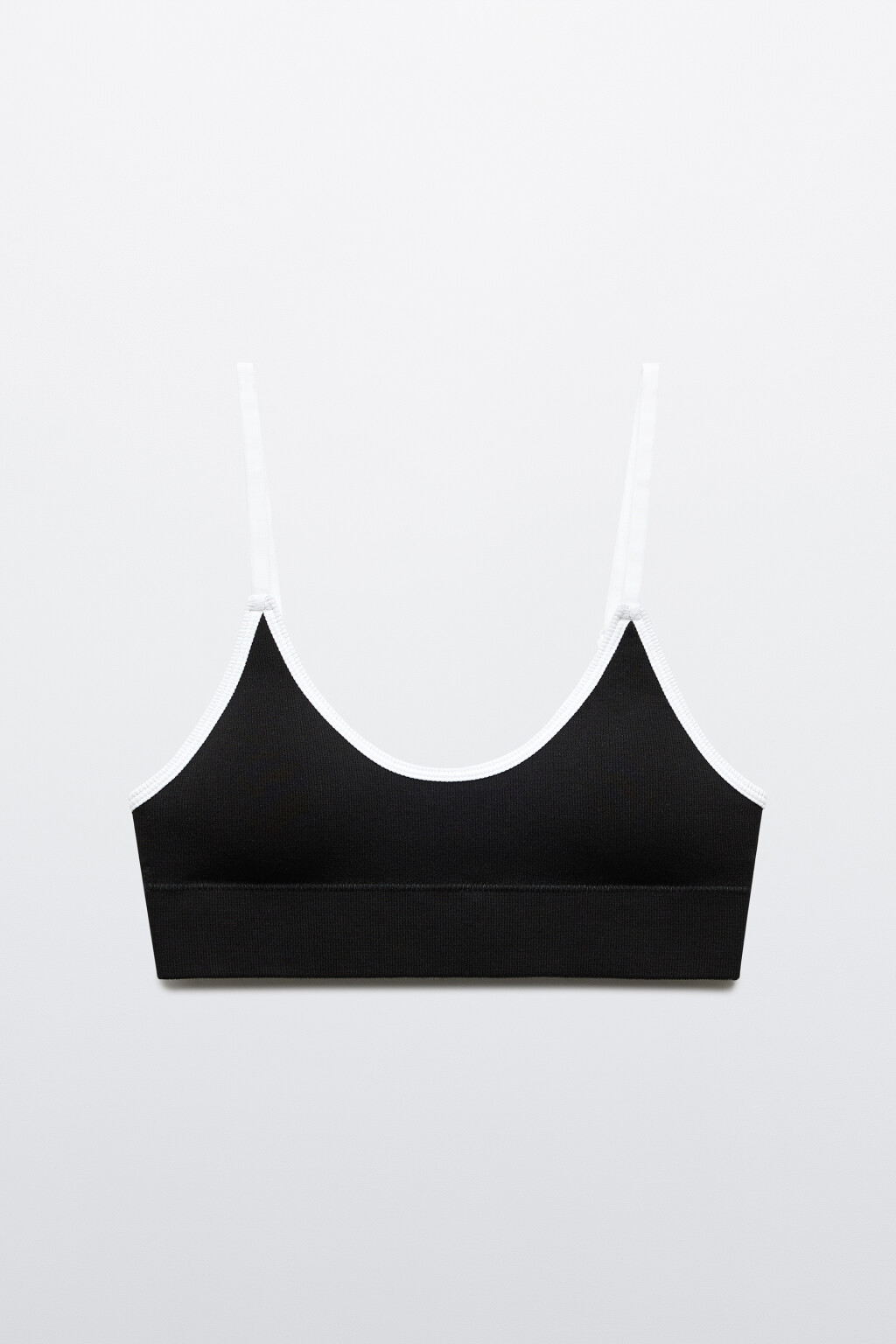 Бюстгальтер-топ с контрастной окантовкой - цвет черный - 1