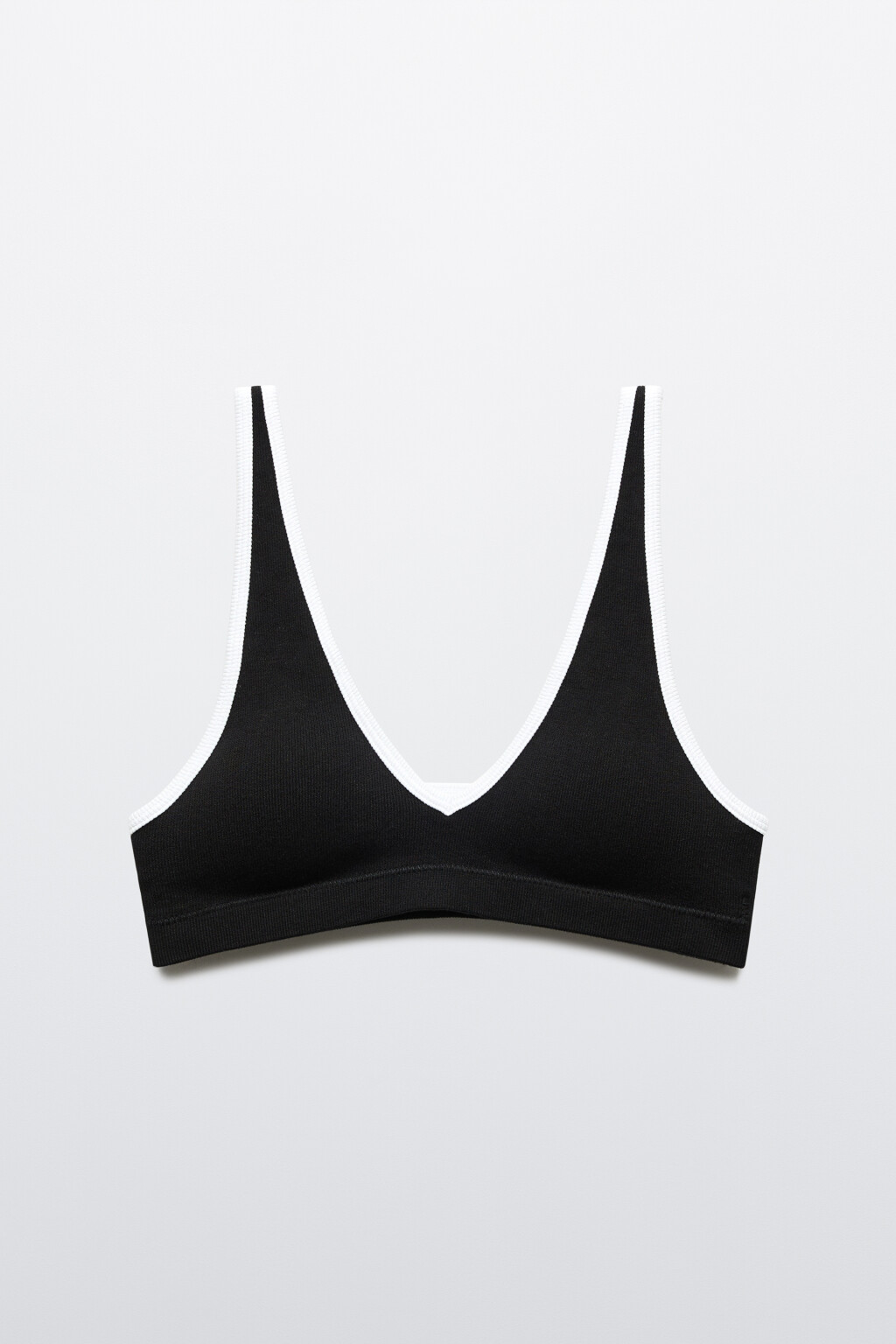 Бюстгальтер-топ с контрастной окантовкой - цвет черный - 1