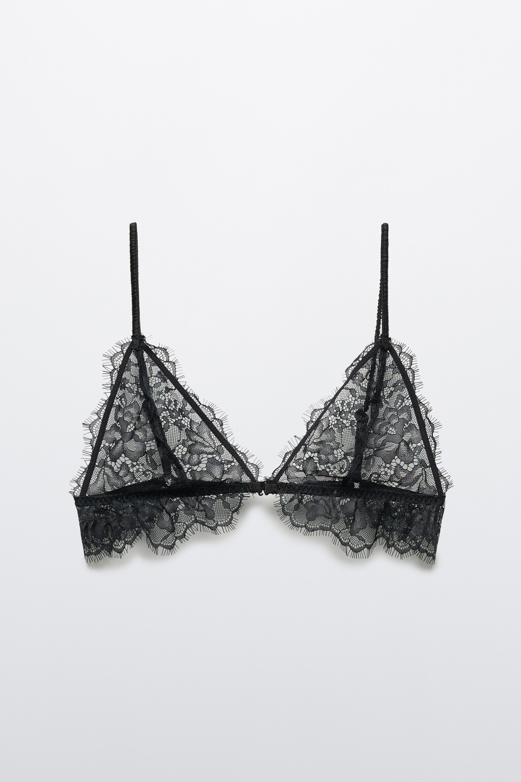 Бюстгальтер-бралетт кружевной - цвет черный - 1