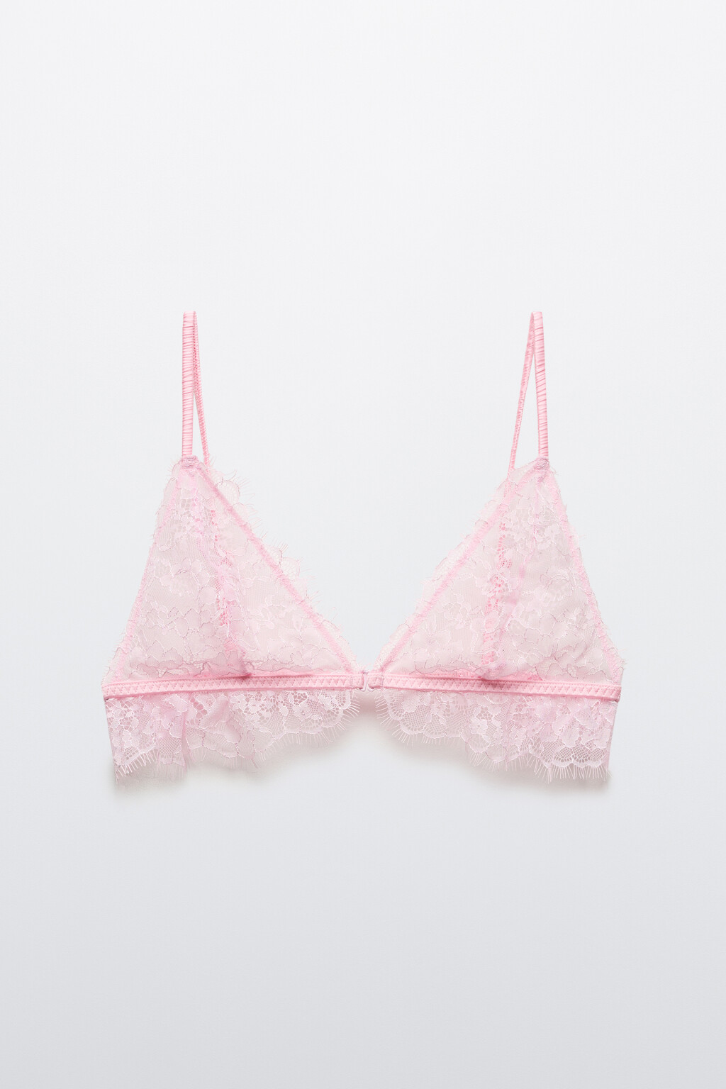 Бюстгальтер-бралетт кружевной - цвет розовый - 1