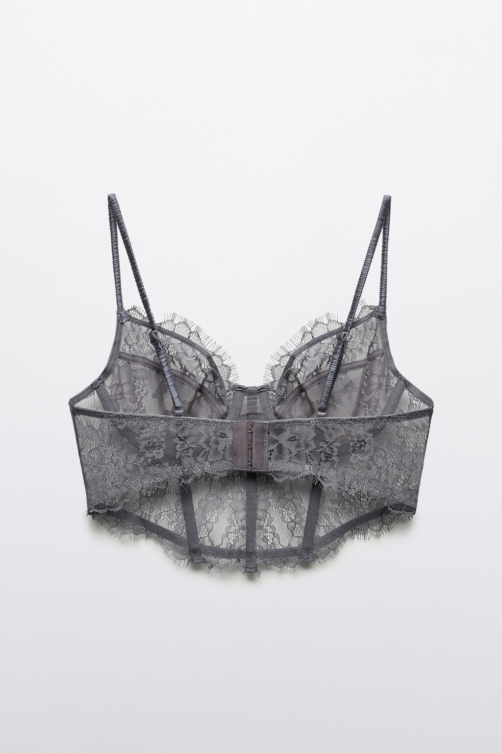 Бюстгальтер-корсет кружевной - цвет серый - 2