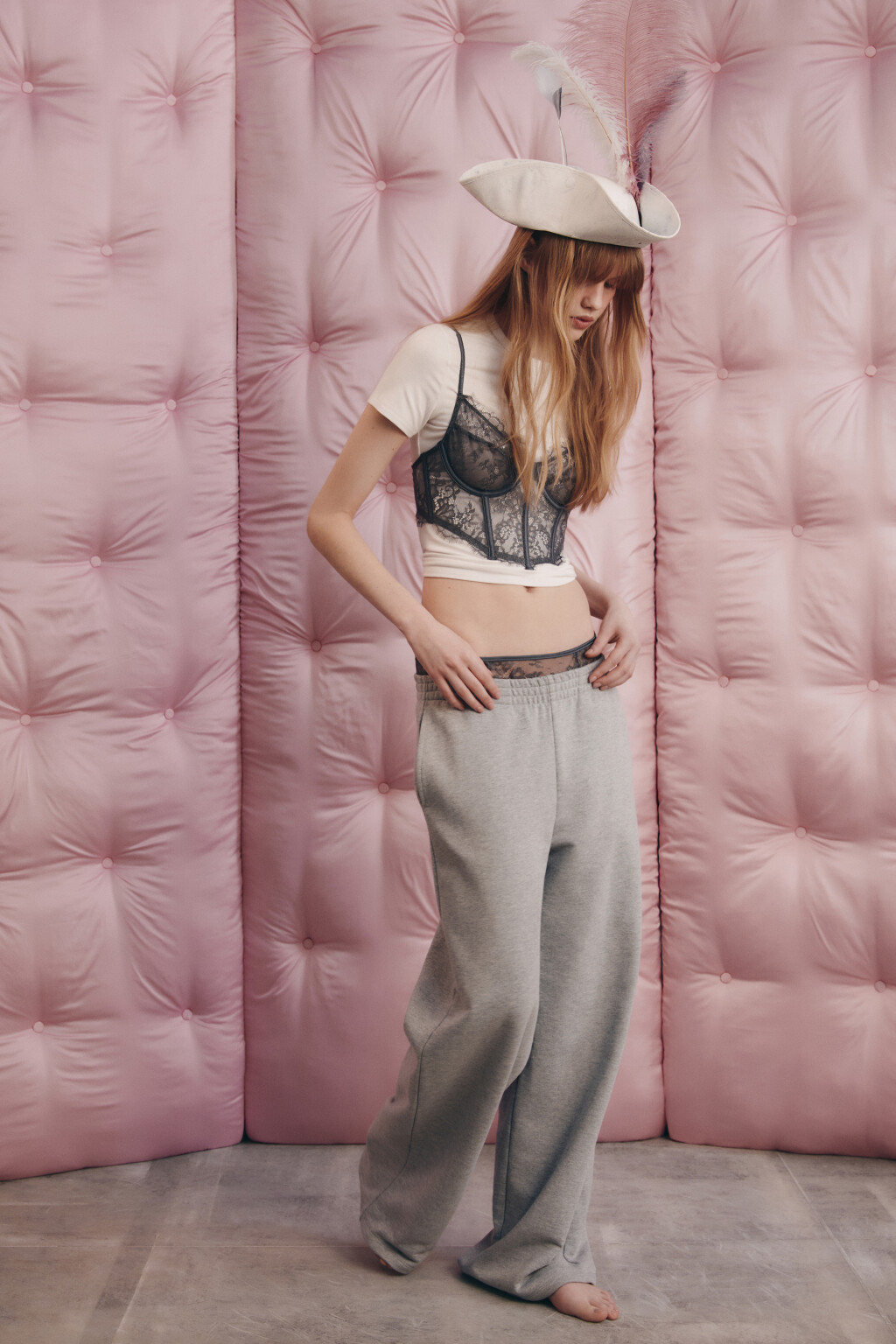 Бюстгальтер-корсет кружевной - цвет серый - 8