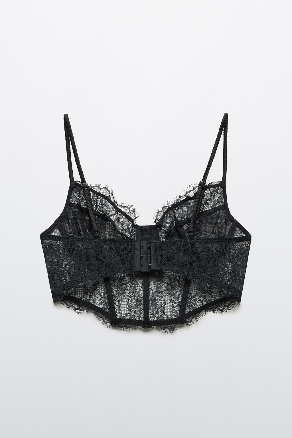 Бюстгальтер-корсет кружевной - цвет черный - 2
