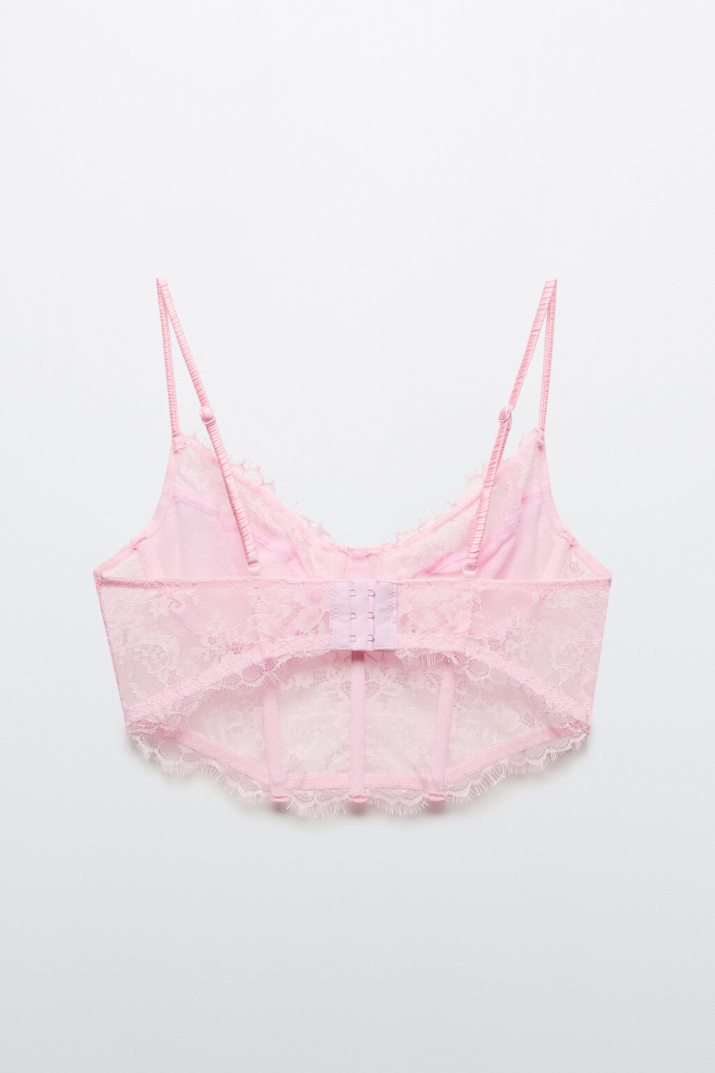Бюстгальтер-корсет кружевной - цвет розовый - 2