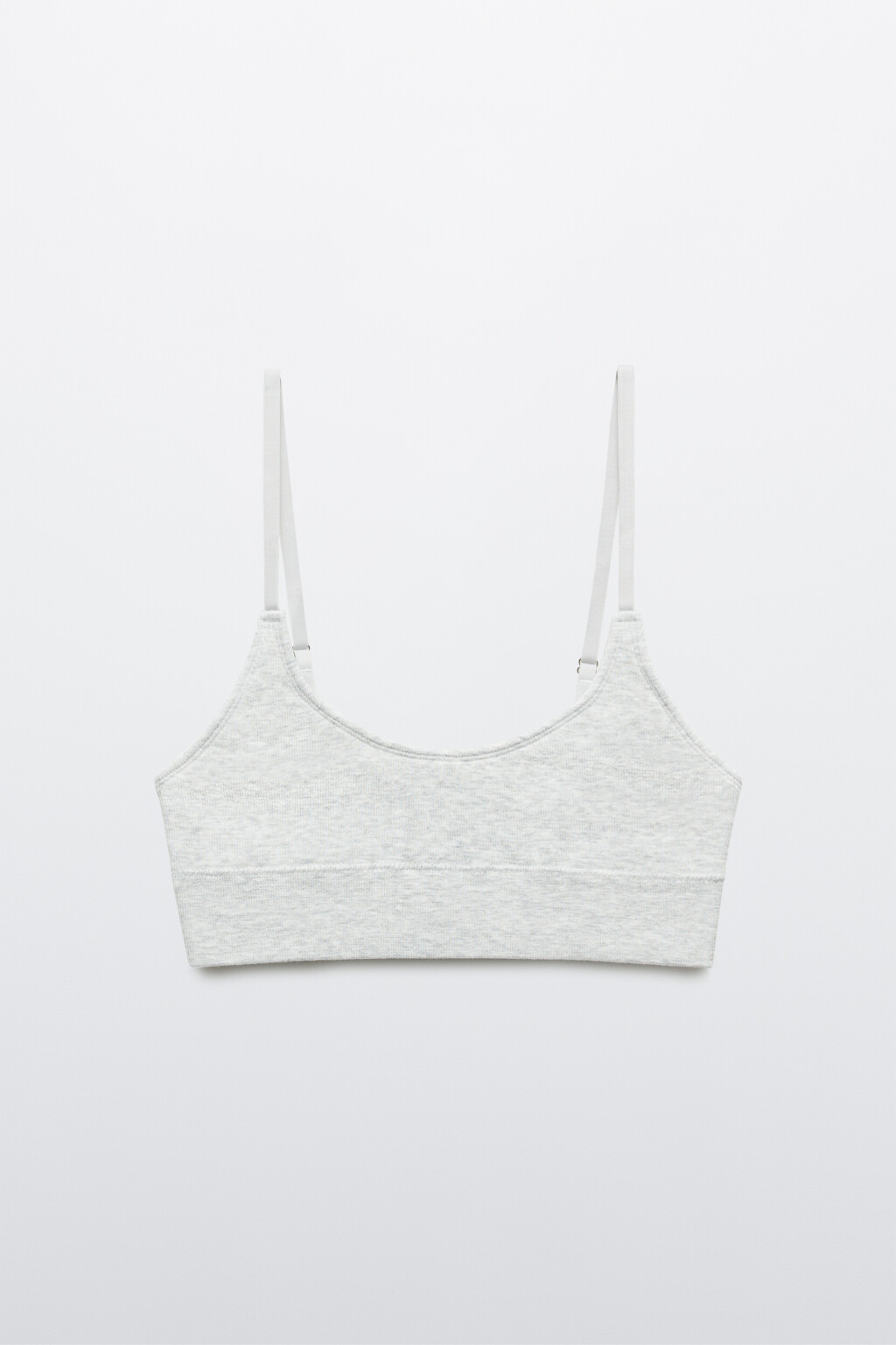 Бюстгальтер-бра бесшовный в рубчик - цвет серый - 1