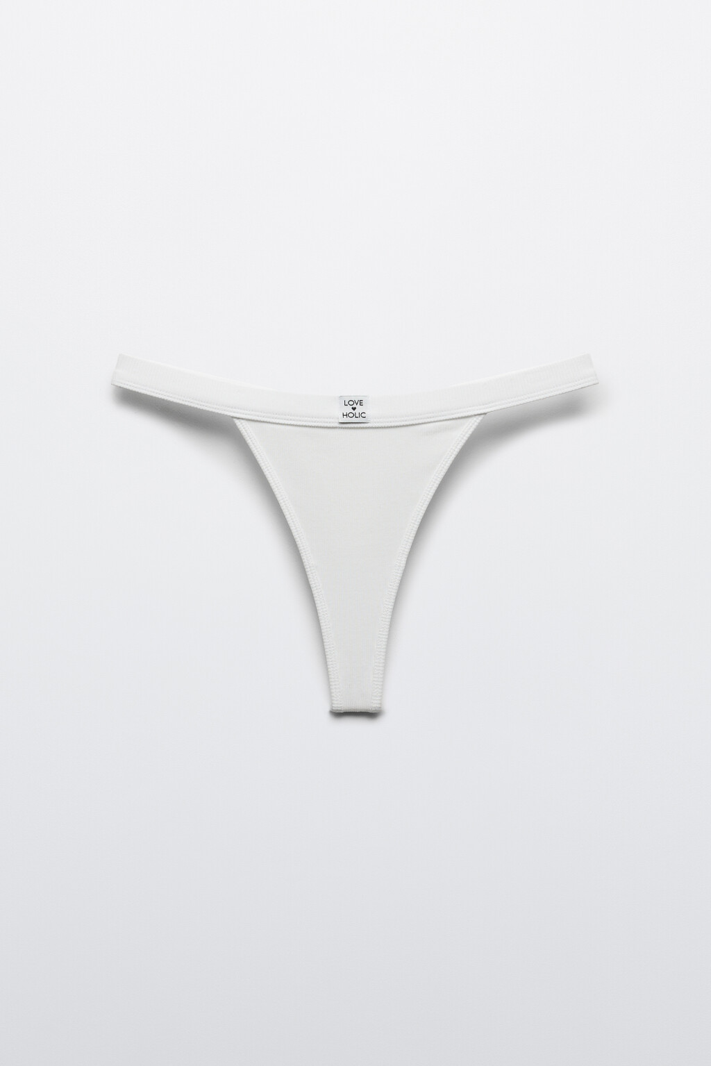 Трусы-стринги в рубчик - цвет белый - 5