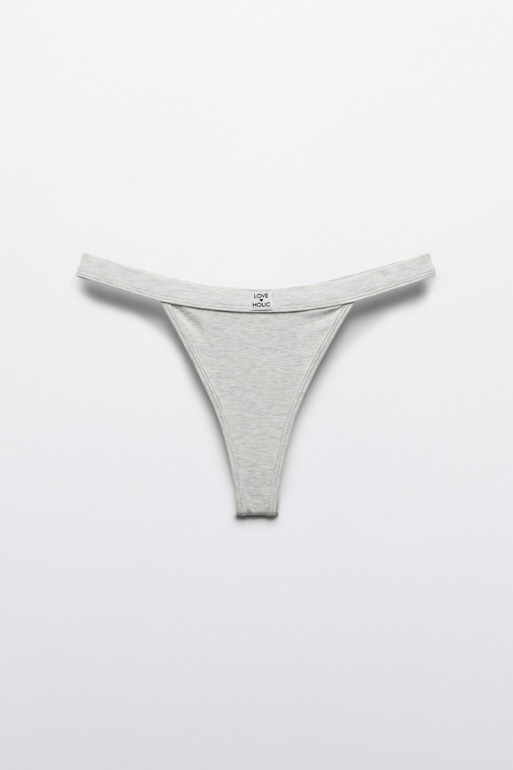 Трусы-стринги в рубчик - цвет серый - 5