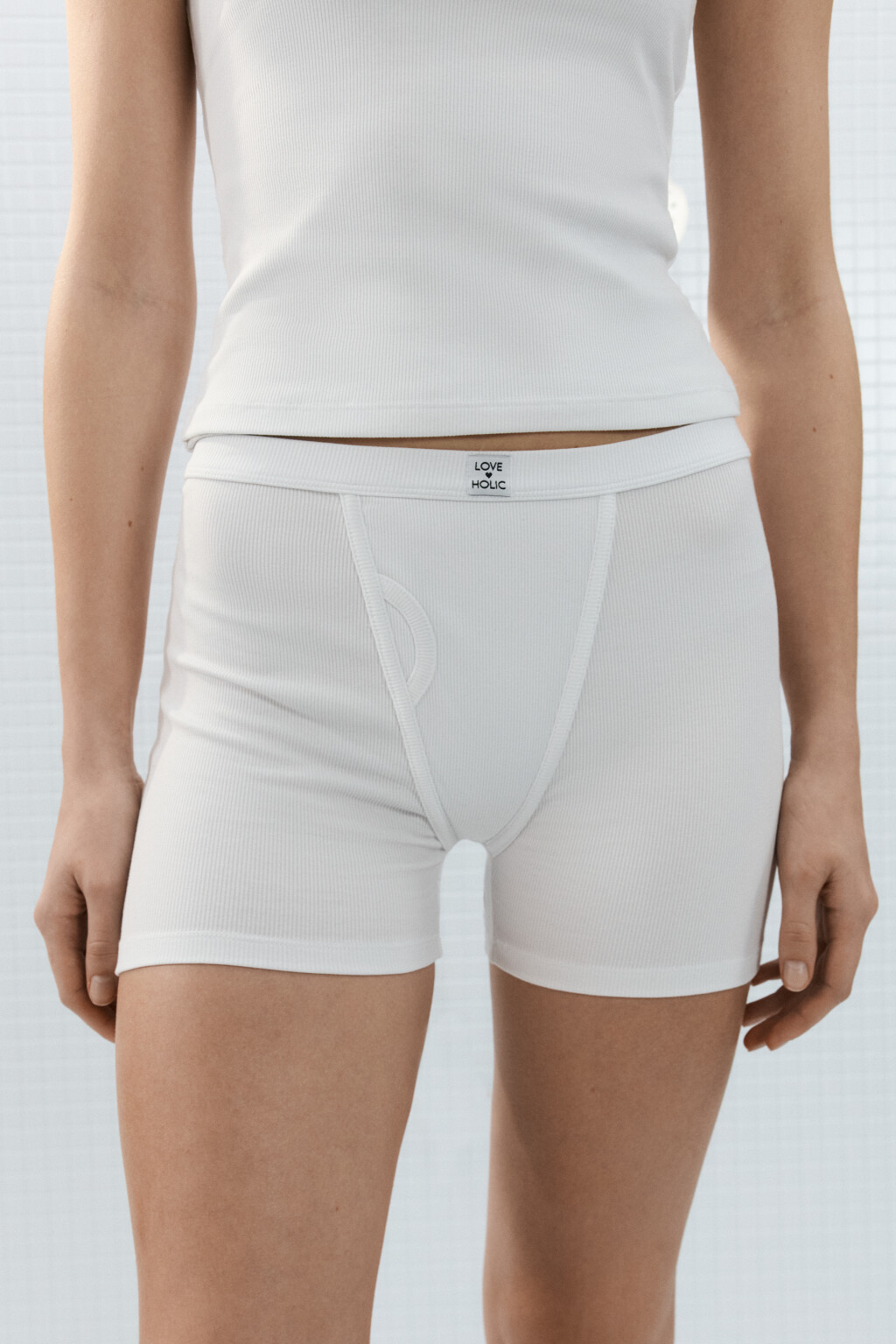 Трусы-боксеры в рубчик - цвет белый - 3