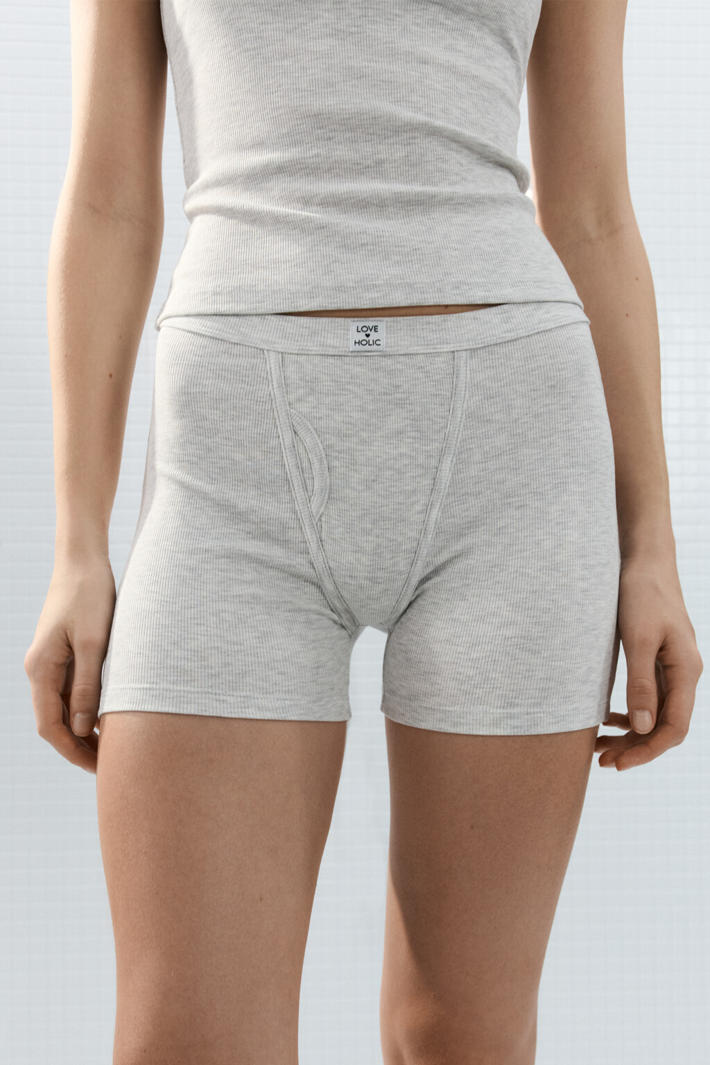 Трусы-боксеры в рубчик - цвет серый - 2