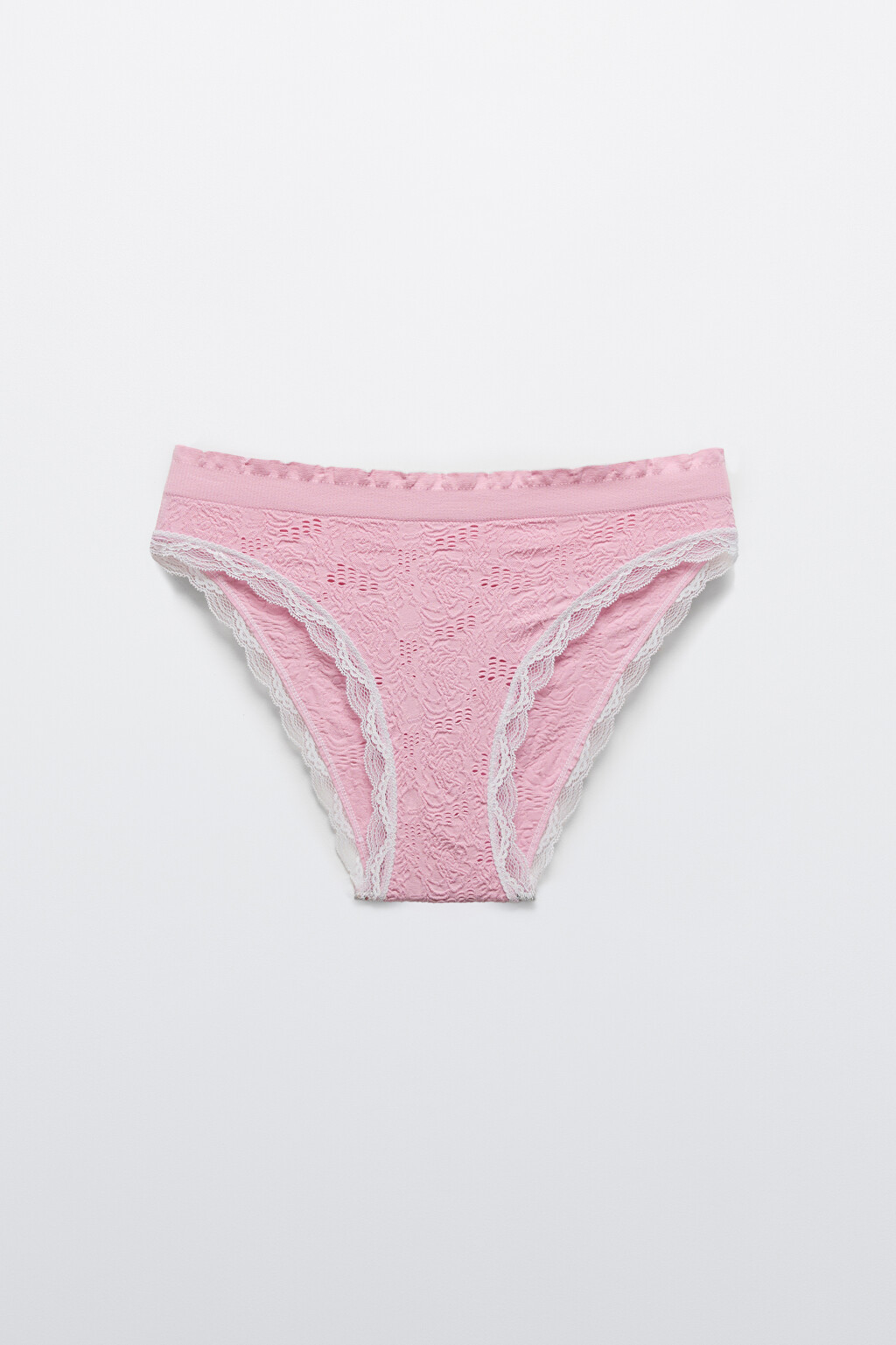 Трусы-слипы ажурные с кружевом - цвет розовый - 5
