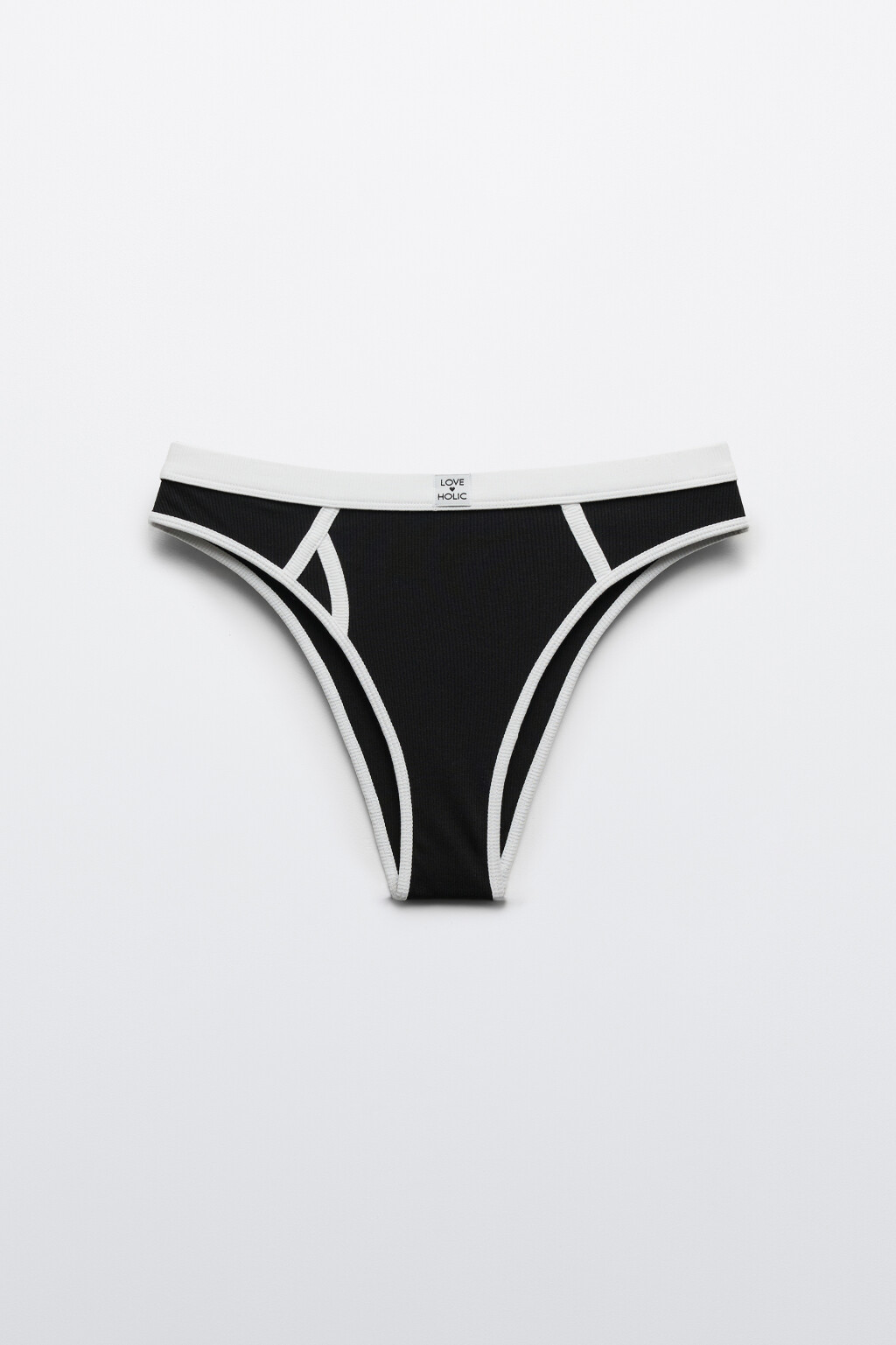 Трусы-слипы в рубчик со средней посадкой - цвет черный - 6