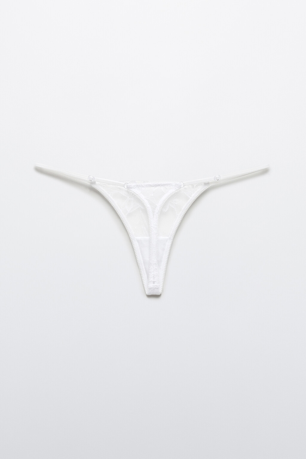 Трусы-стринги кружевные со средней посадкой - цвет белый - 6