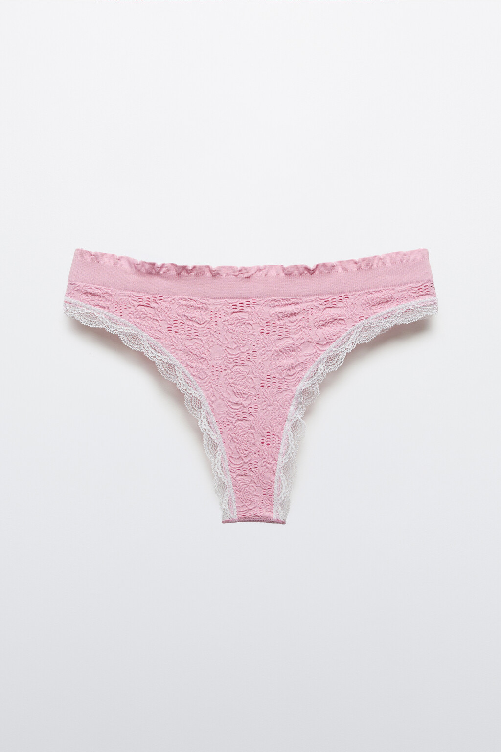 Трусы-стринги кружевные - цвет розовый - 5