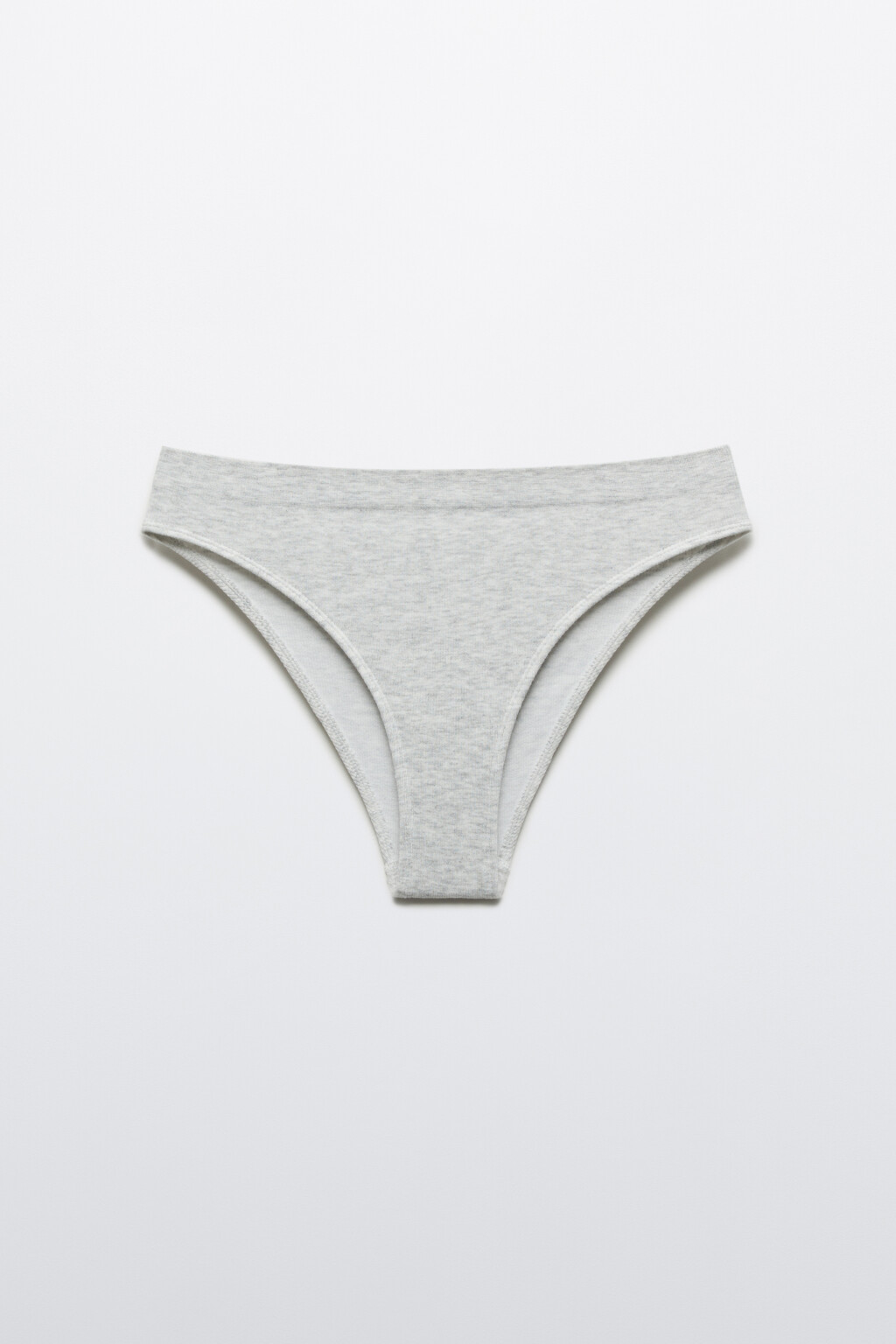 Трусы-слипы с высокой посадкой в рубчик - цвет серый - 1