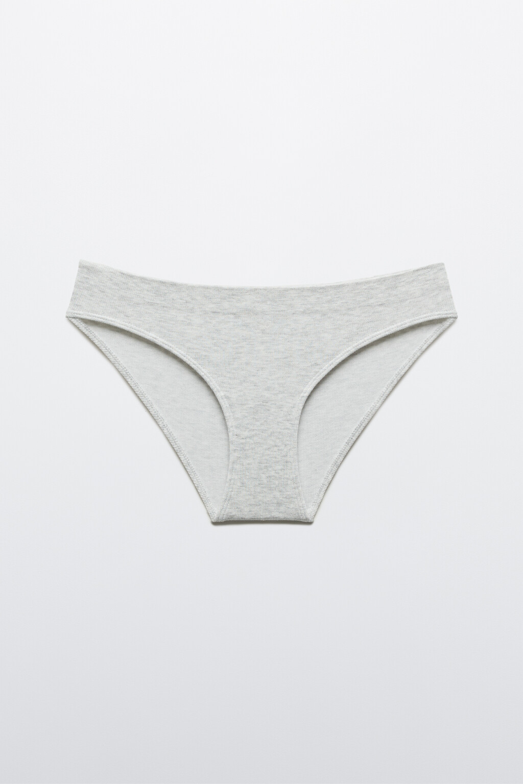 Трусы-слипы со средней посадкой в рубчик - цвет серый - 1
