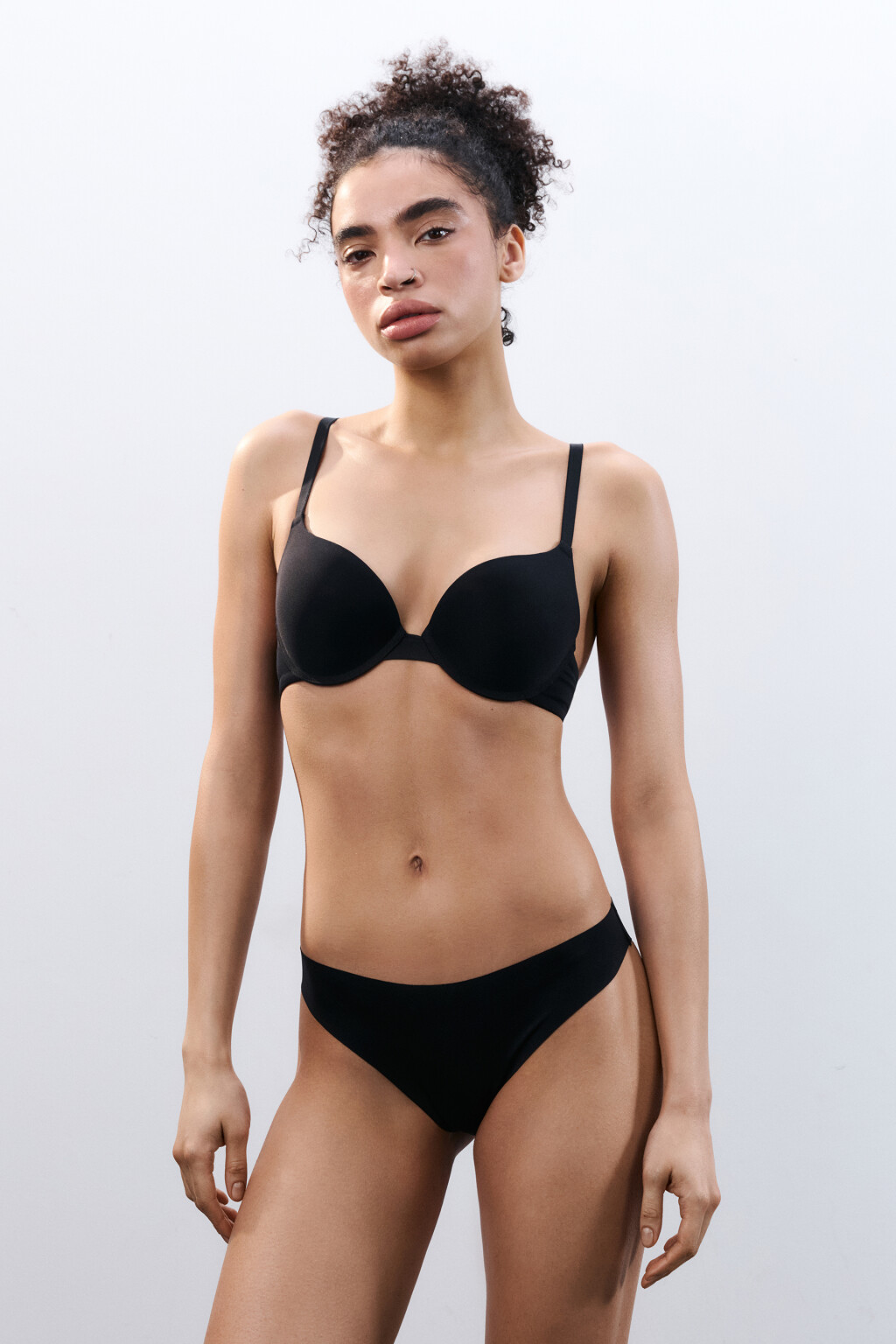 Трусы-танга со средней посадкой - цвет черный - 4