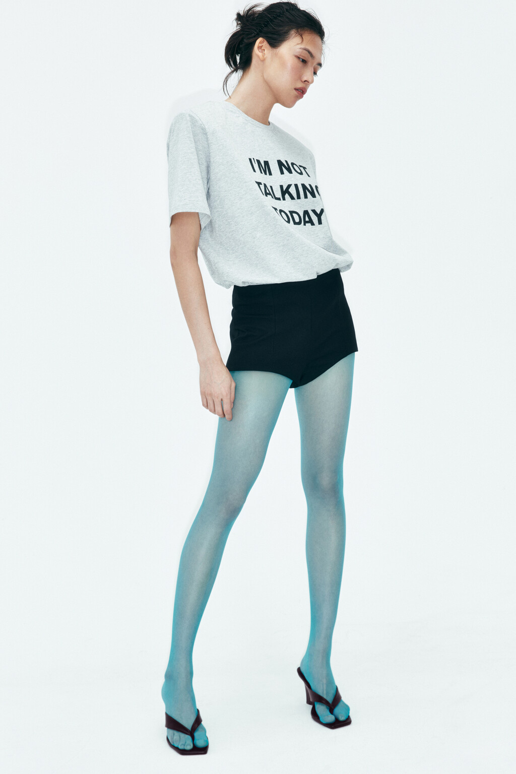 Колготки капроновые 15 den цветные - цвет голубой - 1