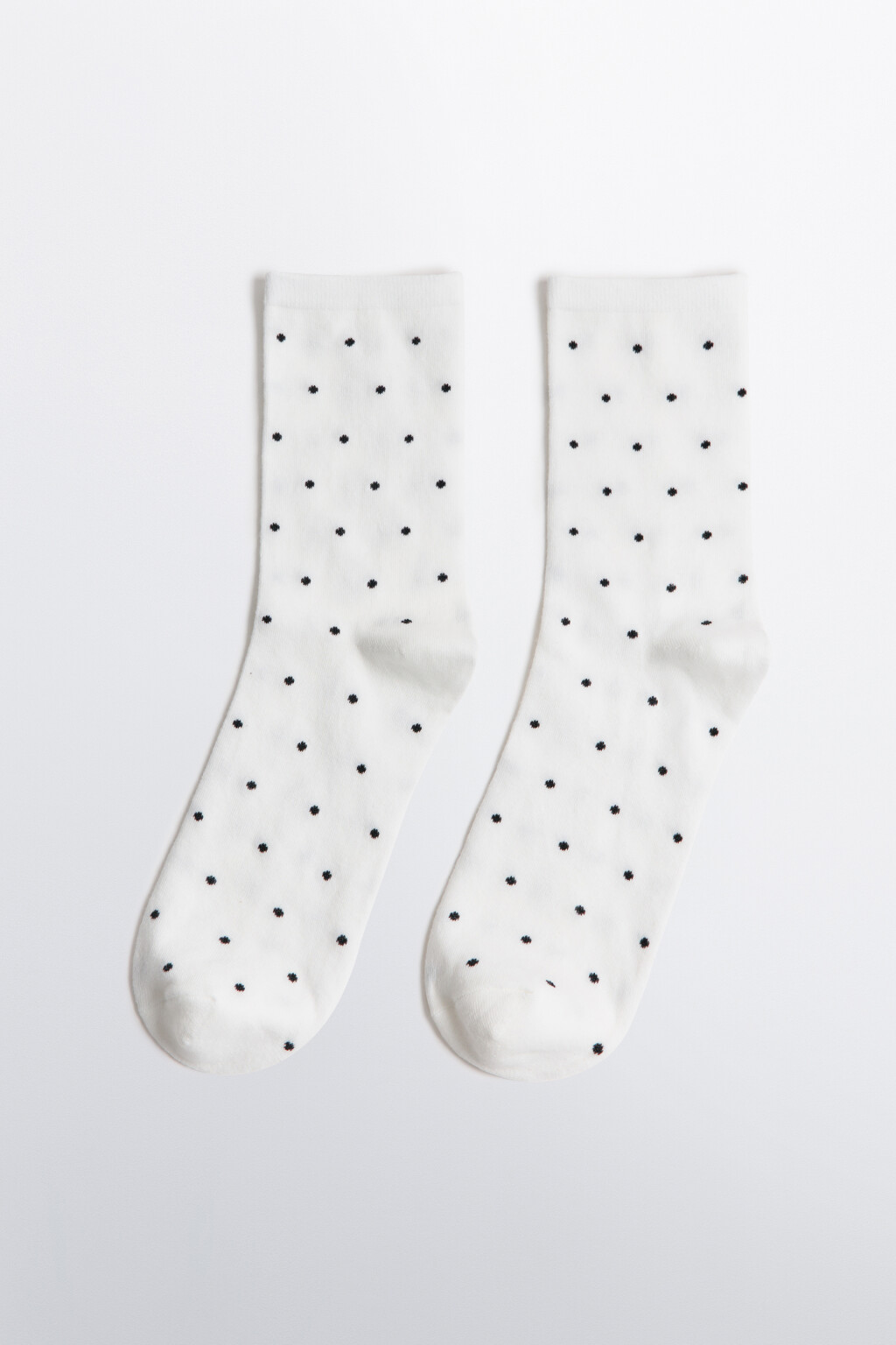 Носки высокие в горошек - цвет белый - 1