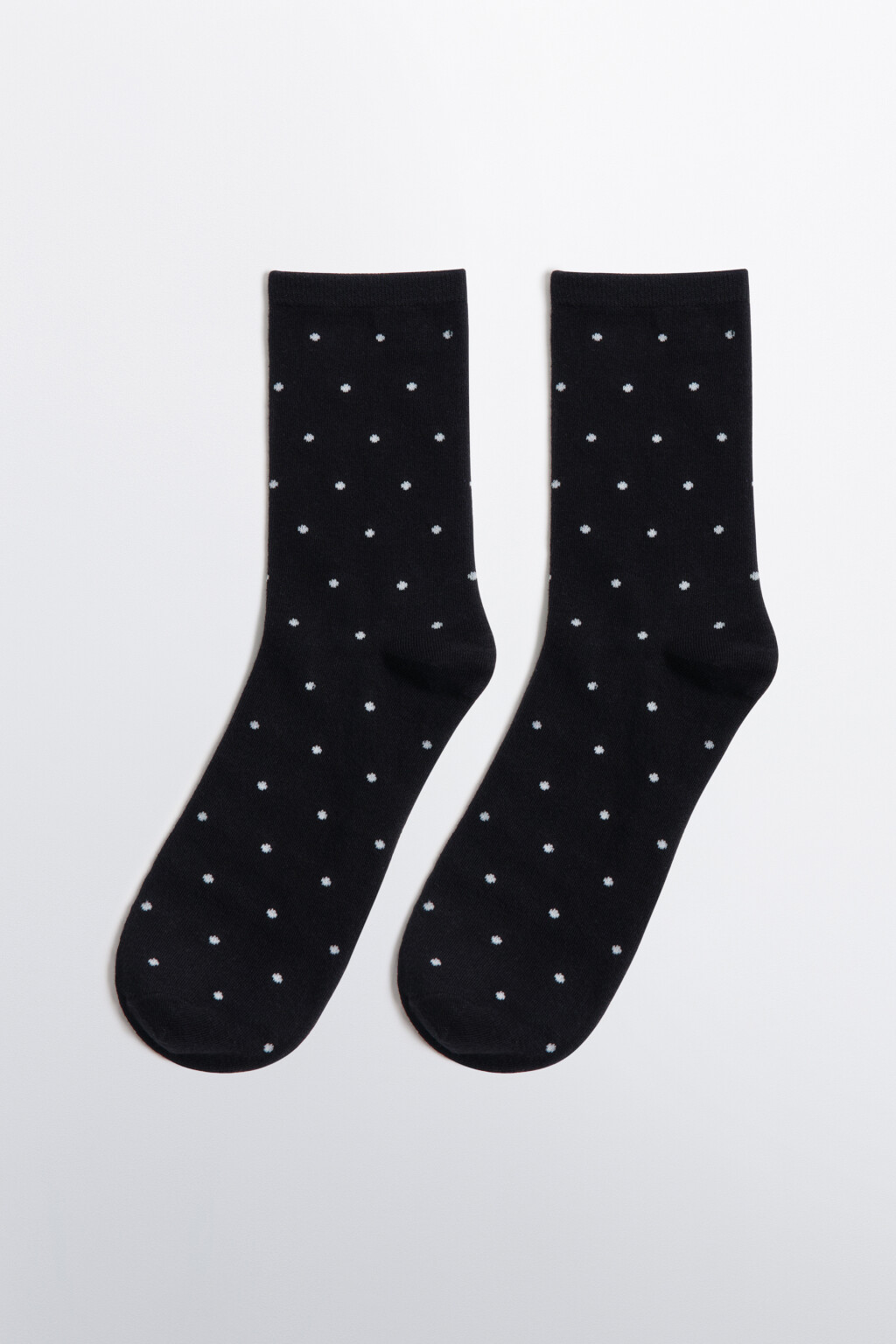 Носки высокие в горошек - цвет черный - 1