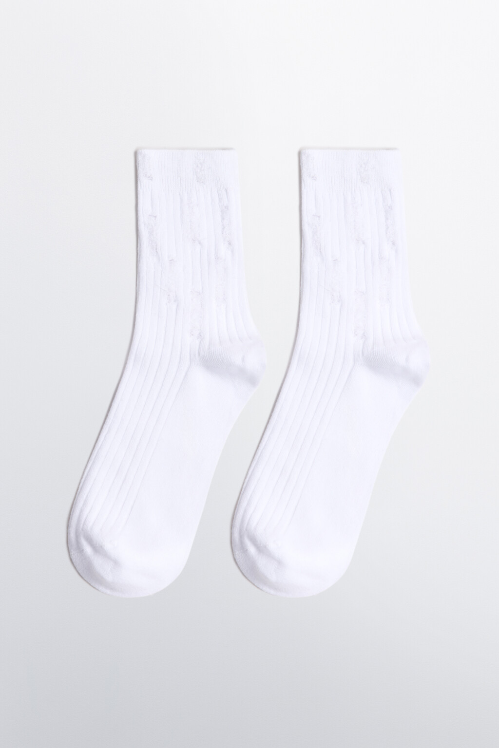 Носки рваные в рубчик - цвет белый - 1