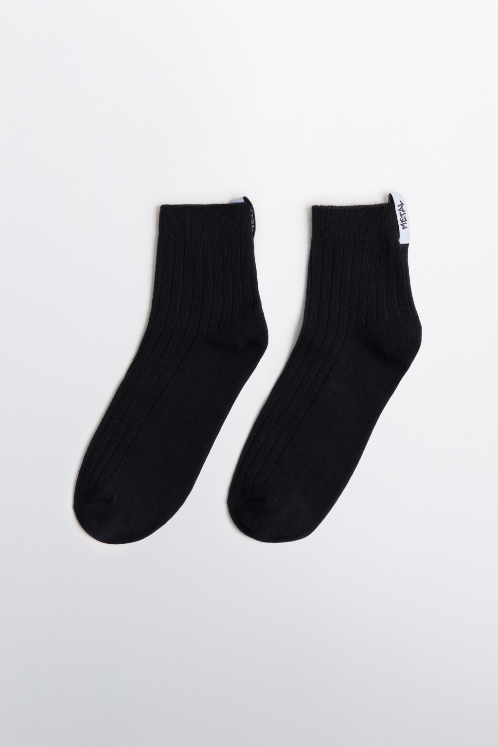 Носки в рубчик с ярлычком - цвет черный - 1