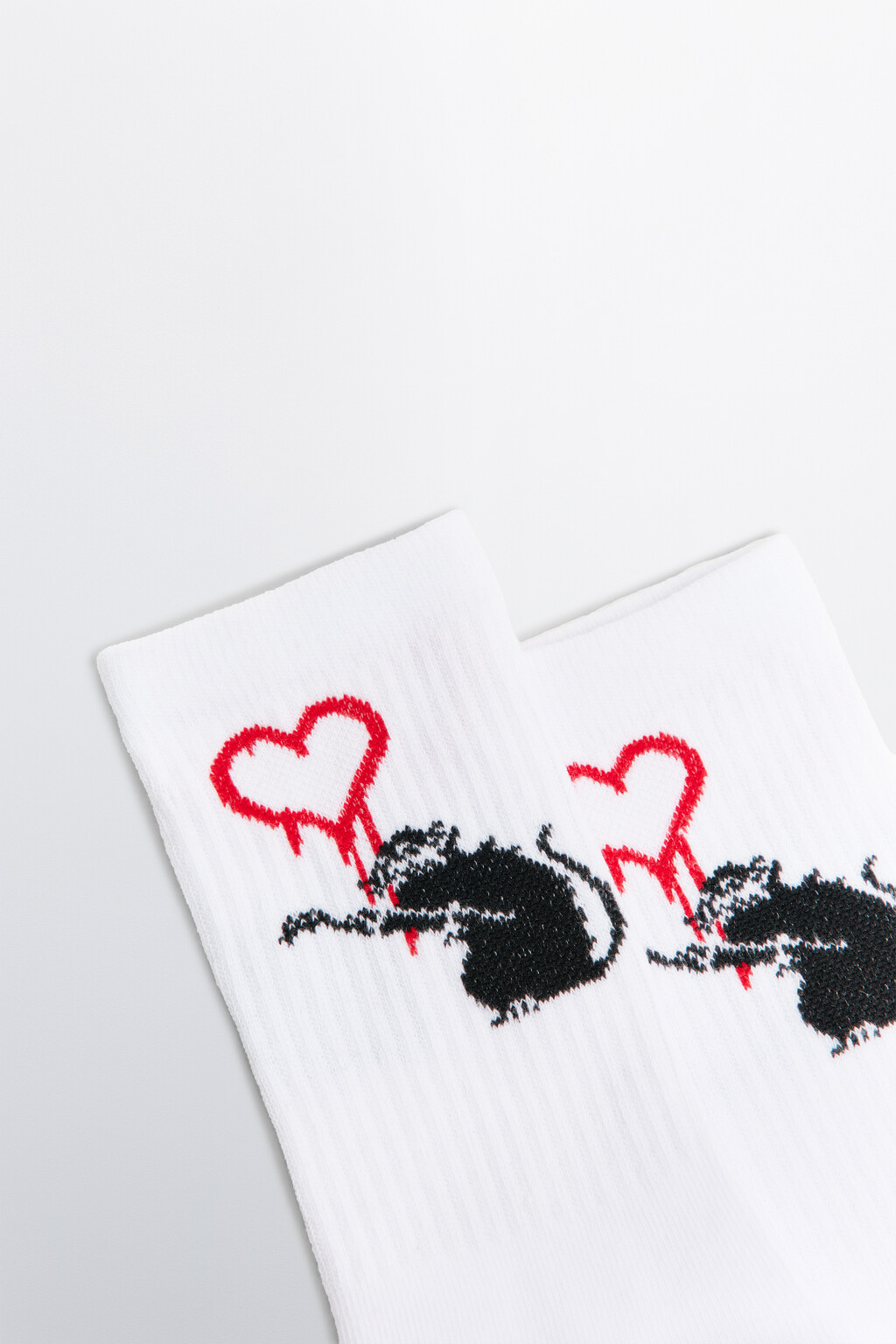 Носки высокие с принтом - цвет черный - 2