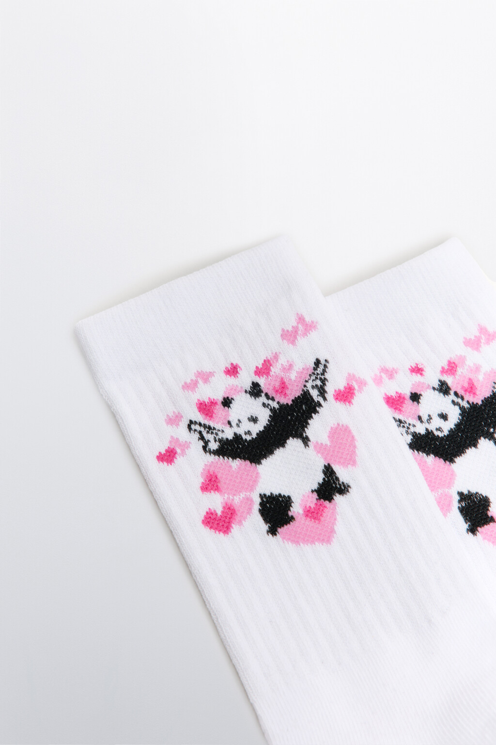 Носки высокие с принтом - цвет розовый - 2