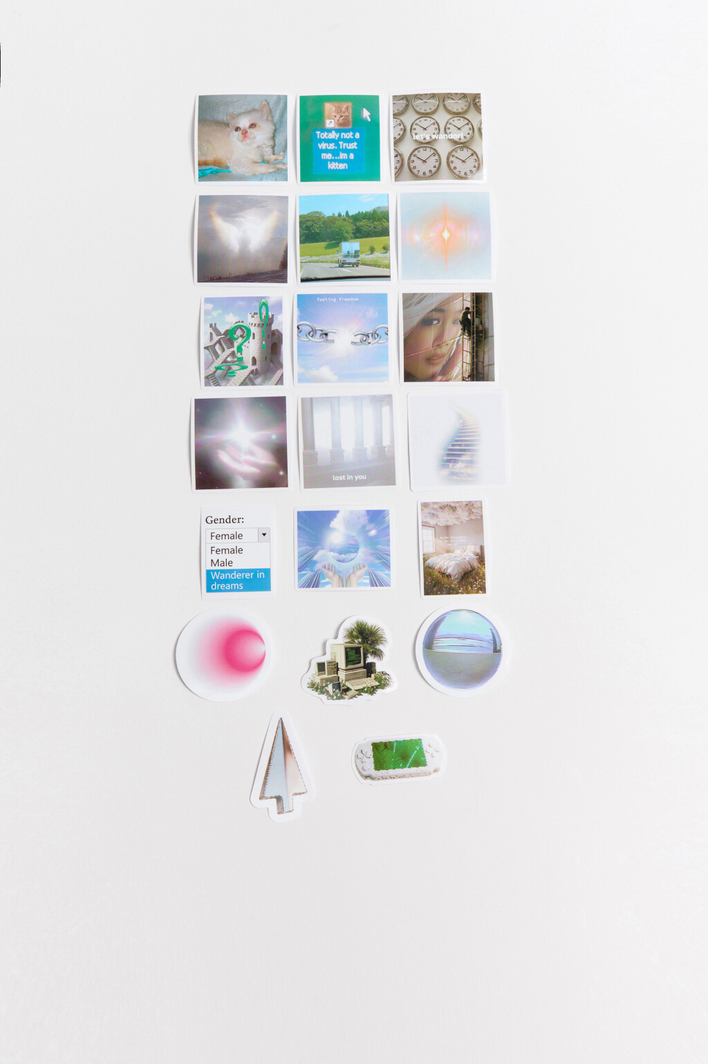 Набор наклеек - цвет белый - 1