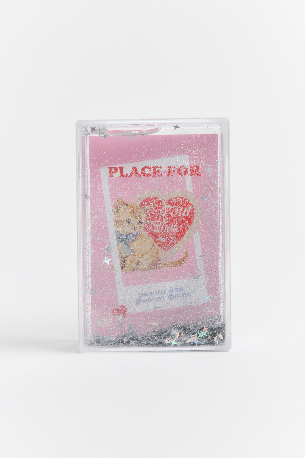 Рамка для фото прозрачная со звездочками - цвет розовый - 1