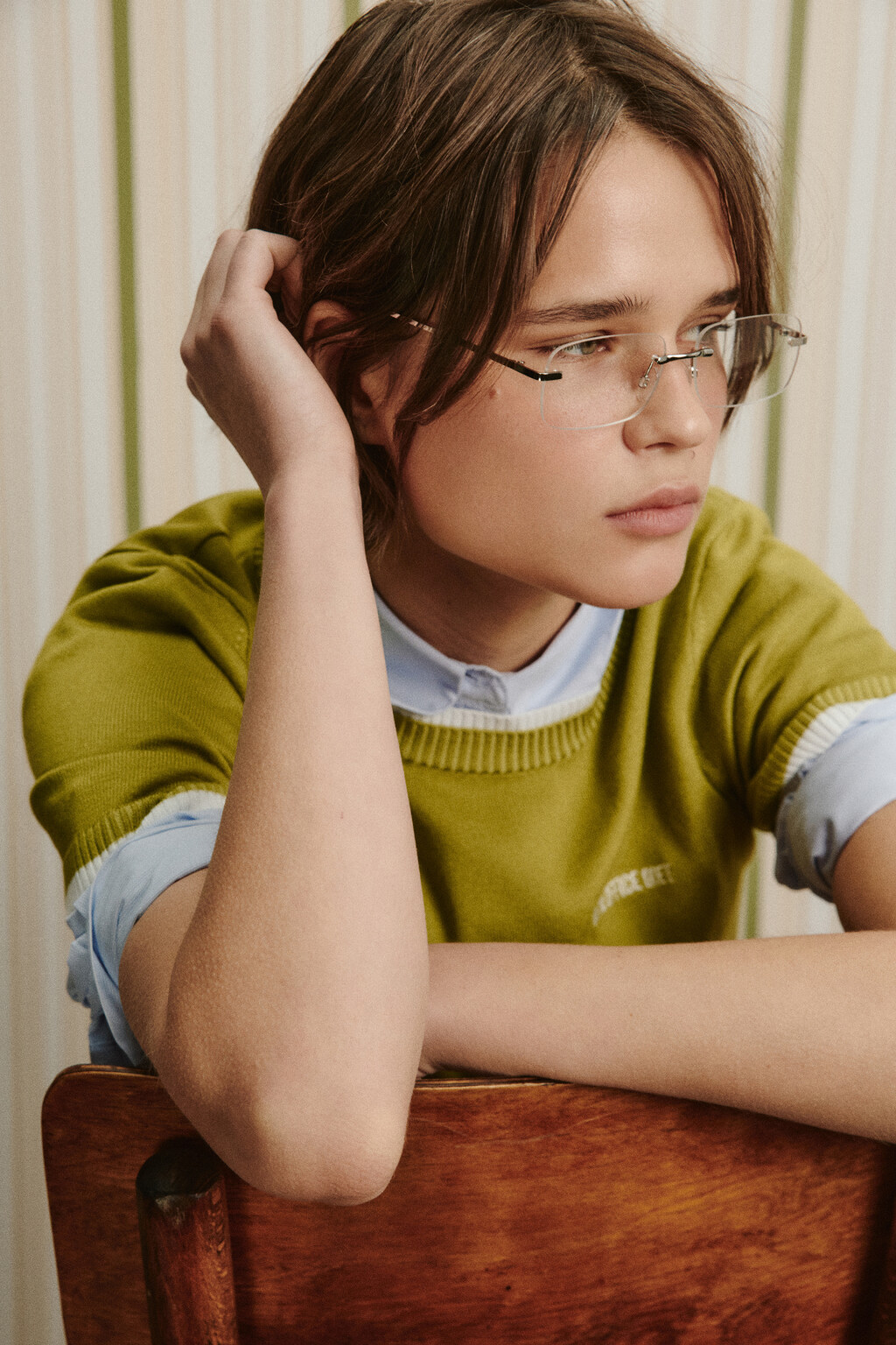 Очки-нулевки прямоугольные без оправы - цвет белый - 2