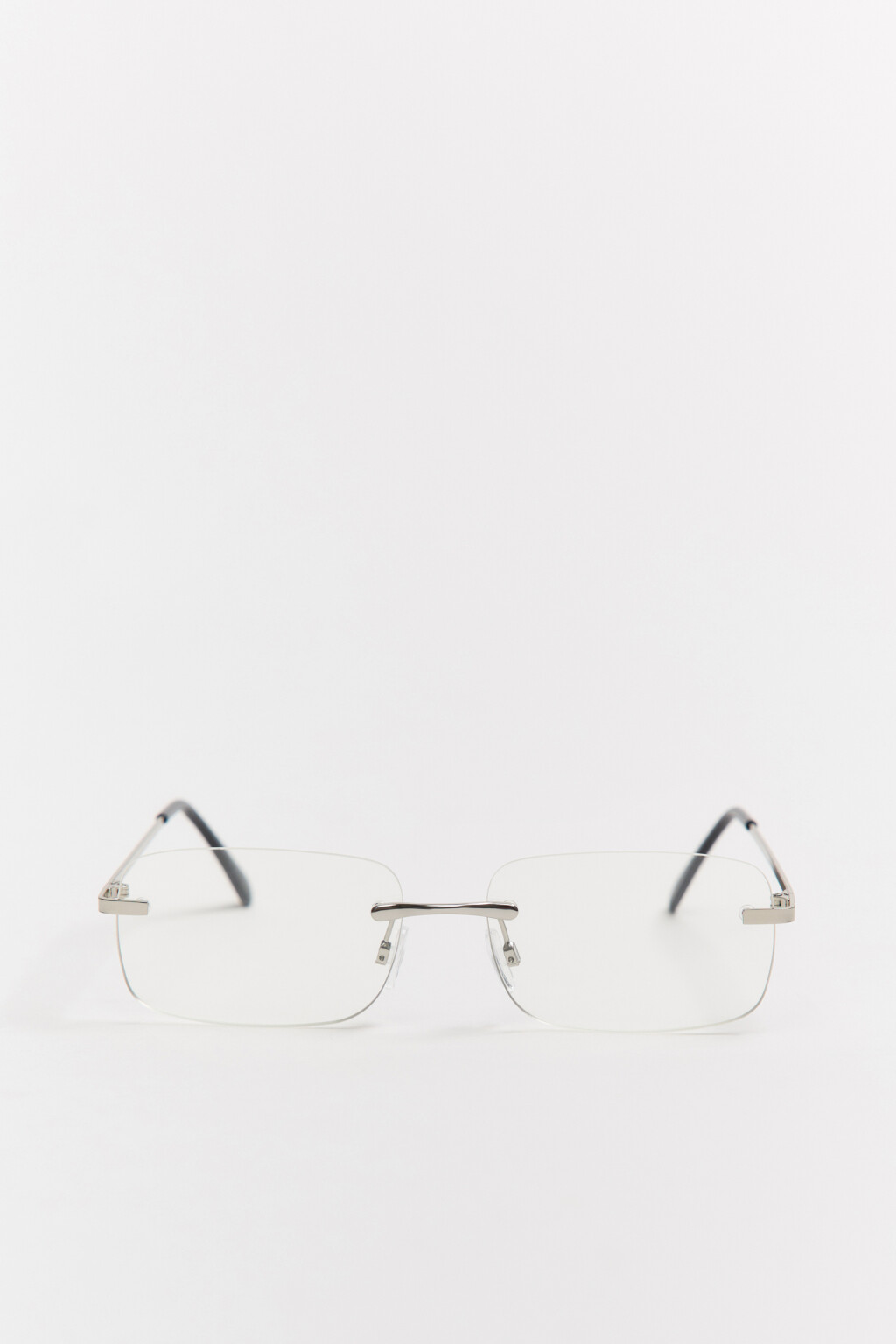 Очки-нулевки прямоугольные без оправы - цвет белый - 2