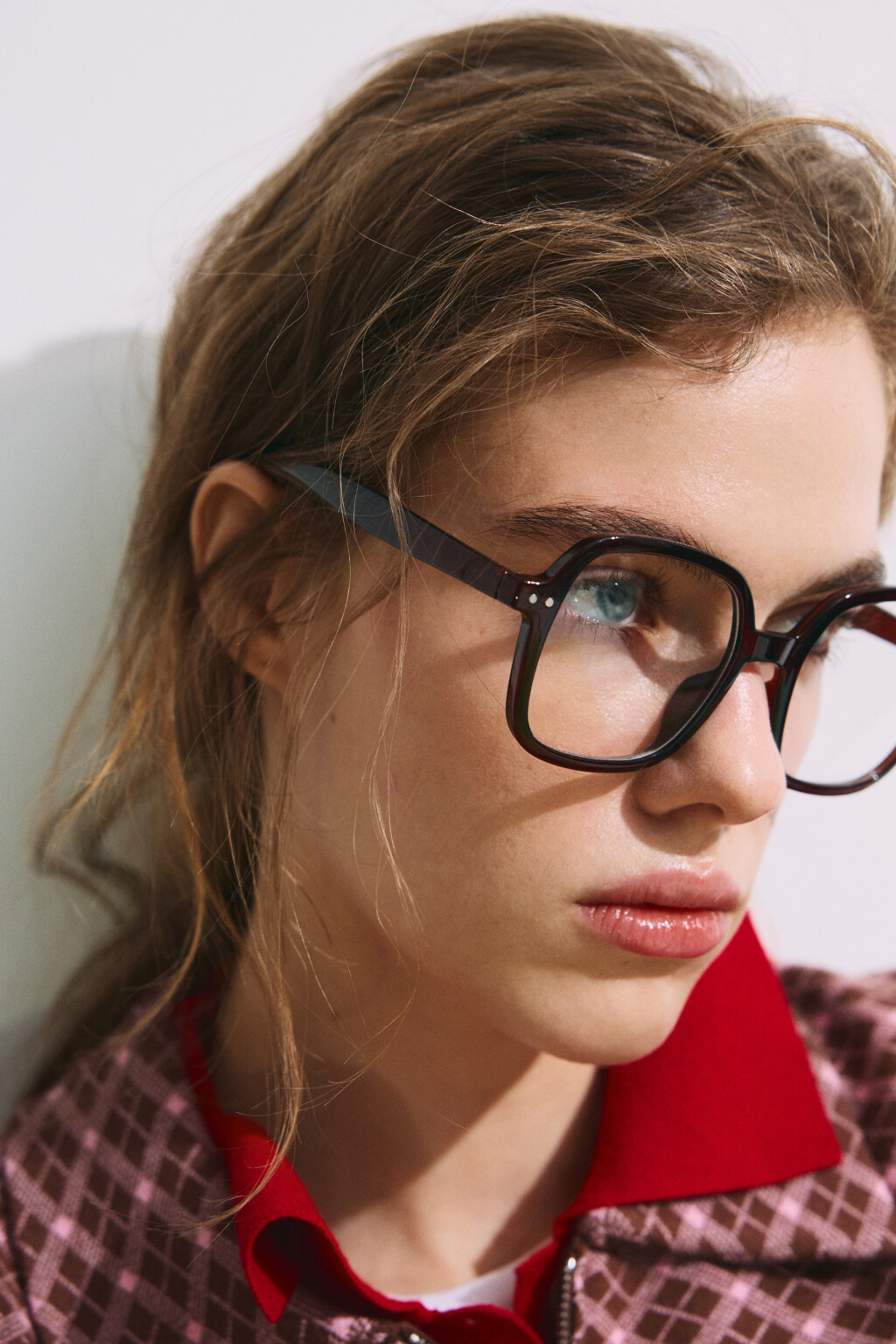 Очки-нулевки в квадратной оправе - цвет белый - 2