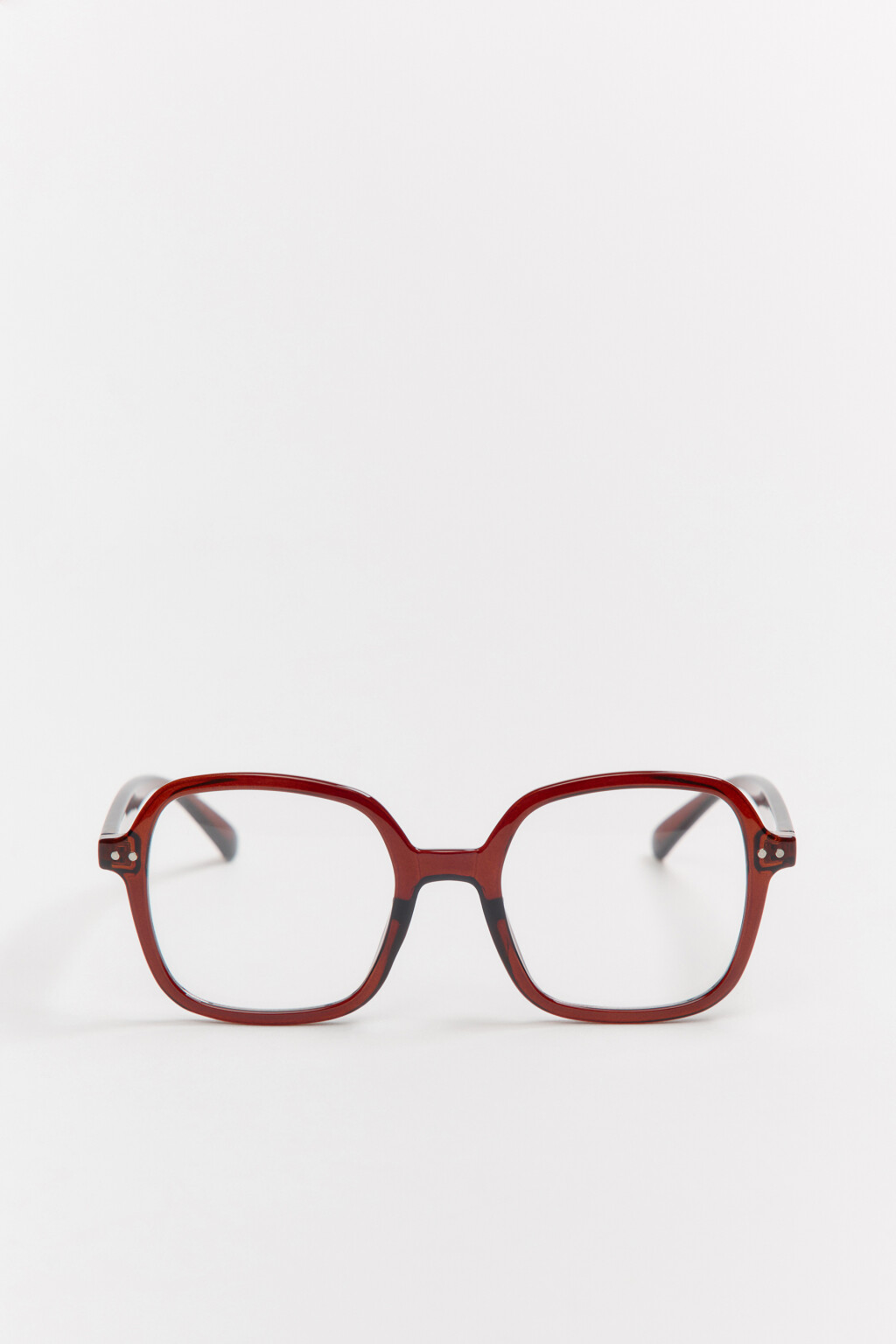 Очки-нулевки в квадратной оправе - цвет белый - 2