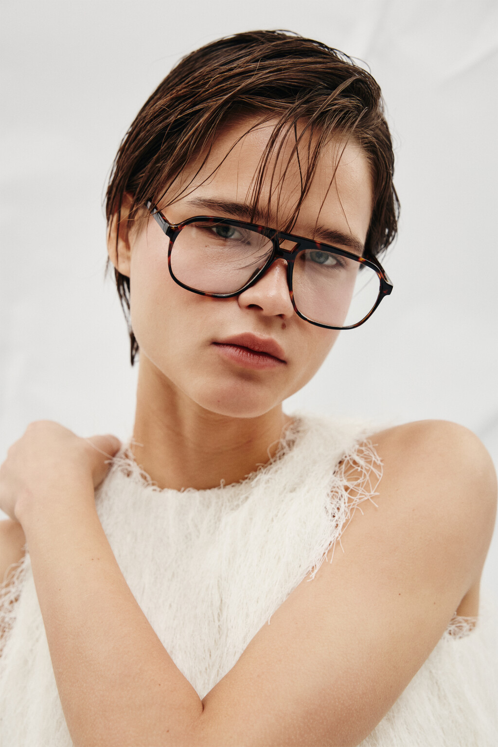 Очки-авиаторы в леопардовой оправе - цвет черный - 1