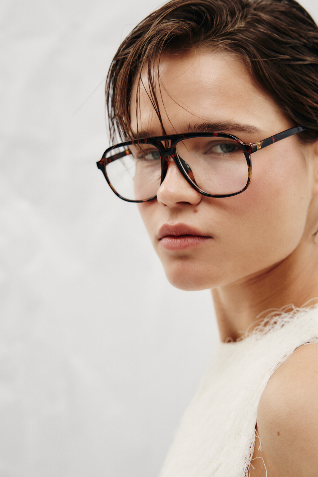 Очки-авиаторы в леопардовой оправе - цвет черный - 2