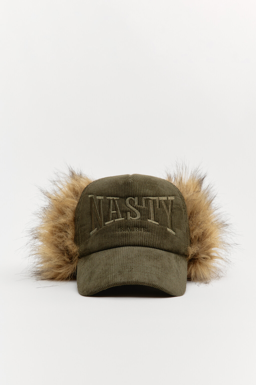Кепи с вставкой из искусственного меха - цвет зеленый - 3