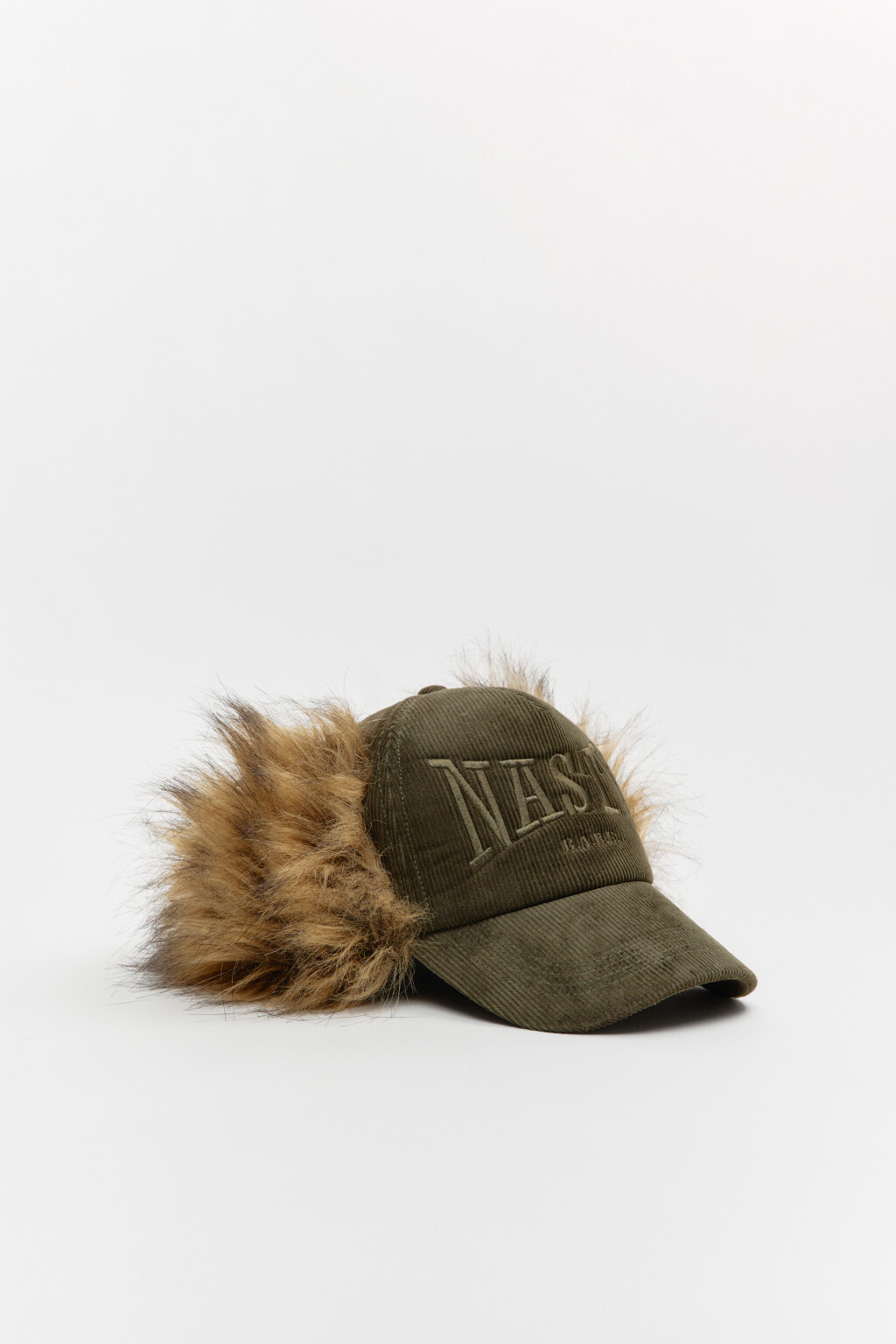 Кепи с вставкой из искусственного меха - цвет зеленый - 4