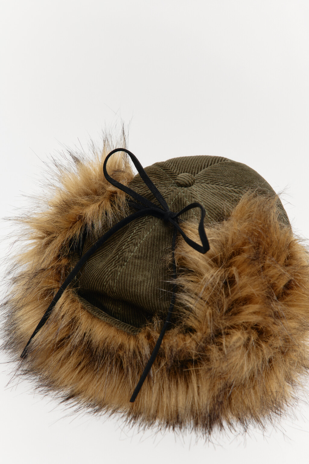 Кепи с вставкой из искусственного меха - цвет зеленый - 5