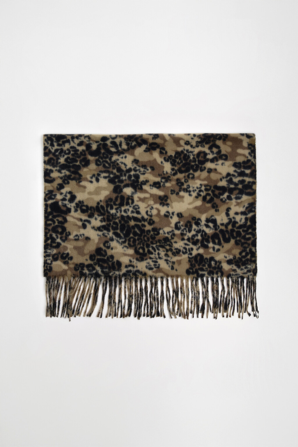 Шарф тонкий с бахромой и леопардовым принтом - цвет мультиколор - 1